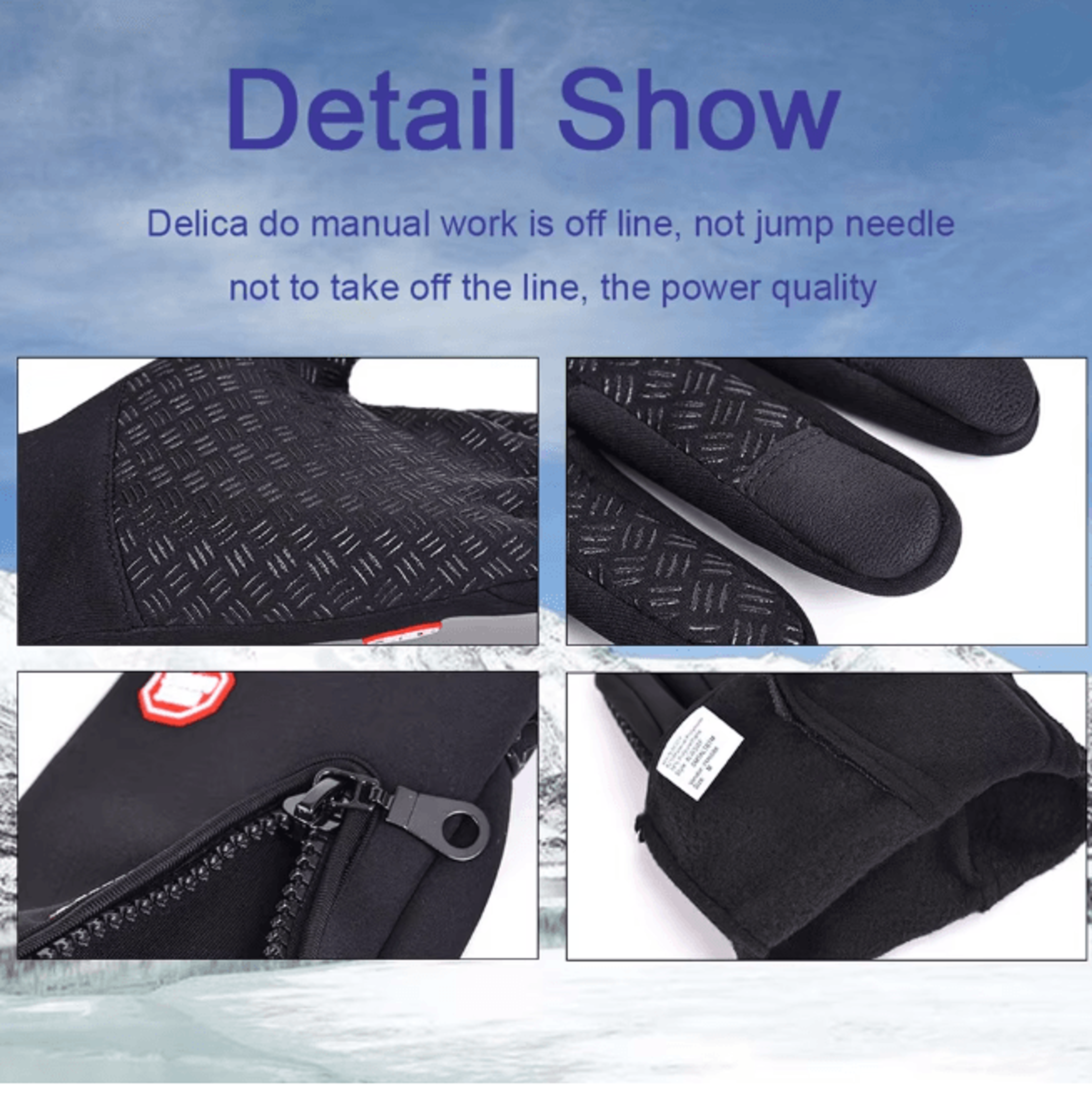 Winter Windproof Cycling Gloves Touch Screen Warm Fleece Motorcycle Gloves 1