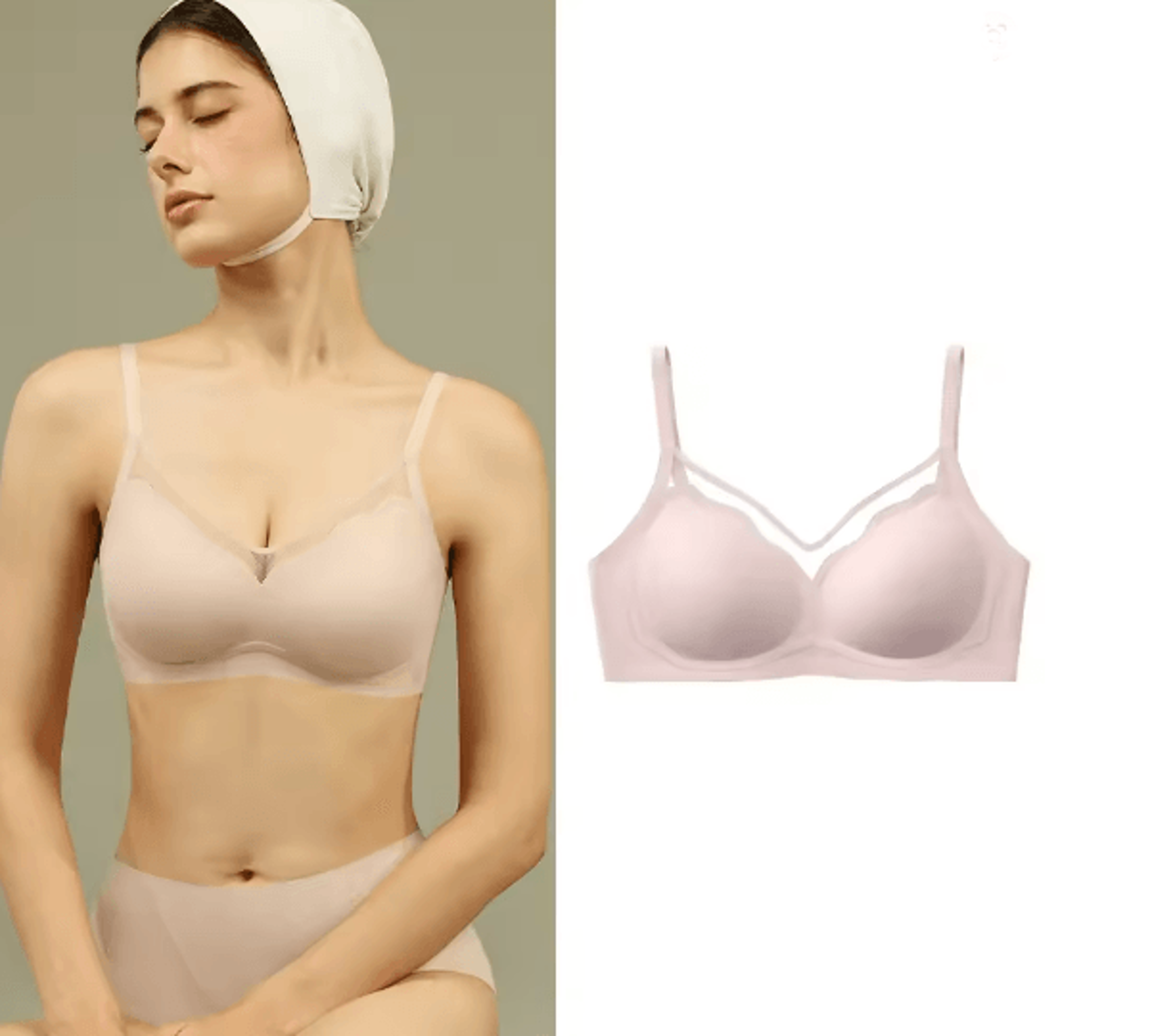 SUJIIN Seamless Push Up Bra Wireless Supportive Everyday Bralette 2