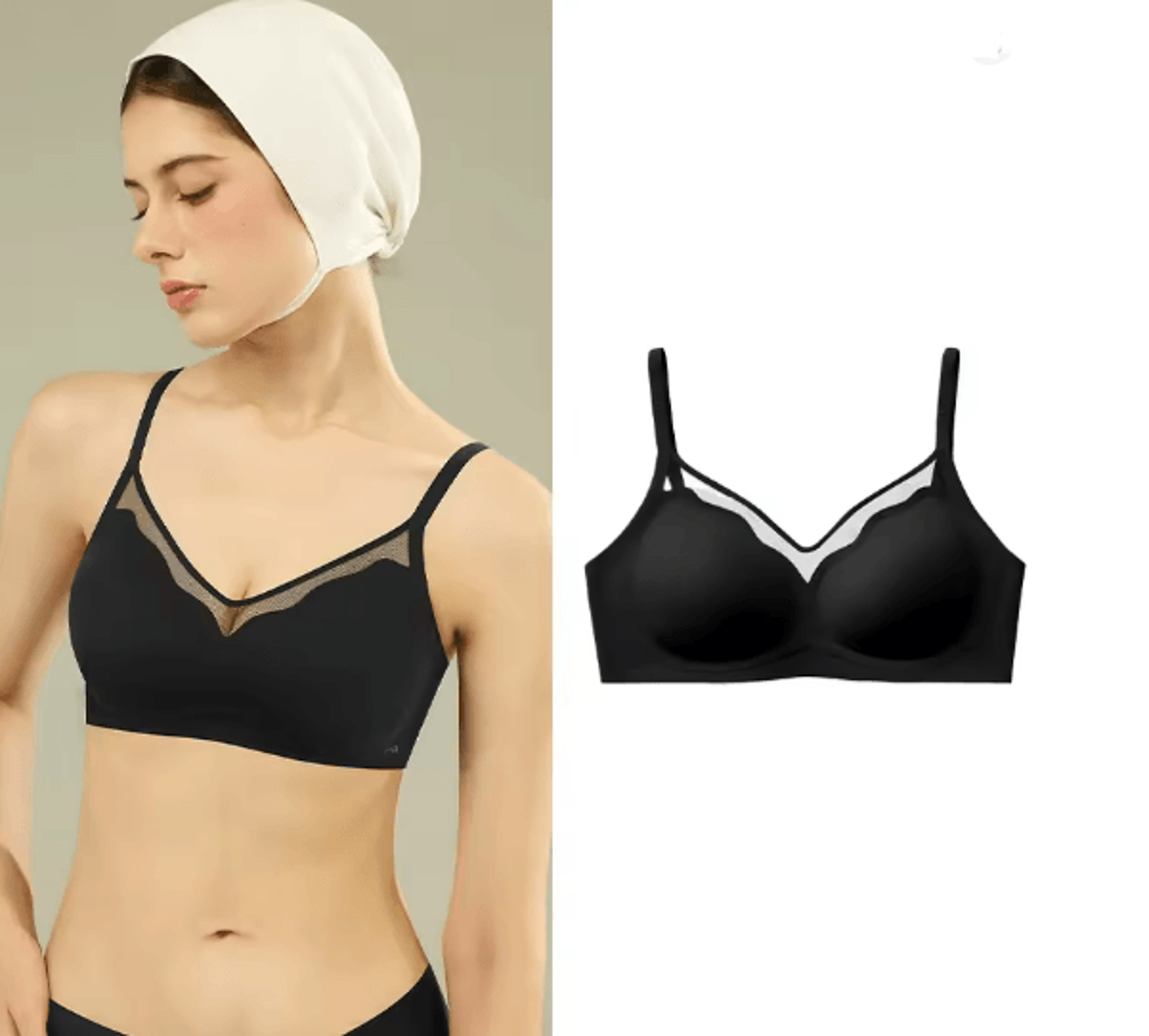 SUJIIN Seamless Push Up Bra Wireless Supportive Everyday Bralette 4