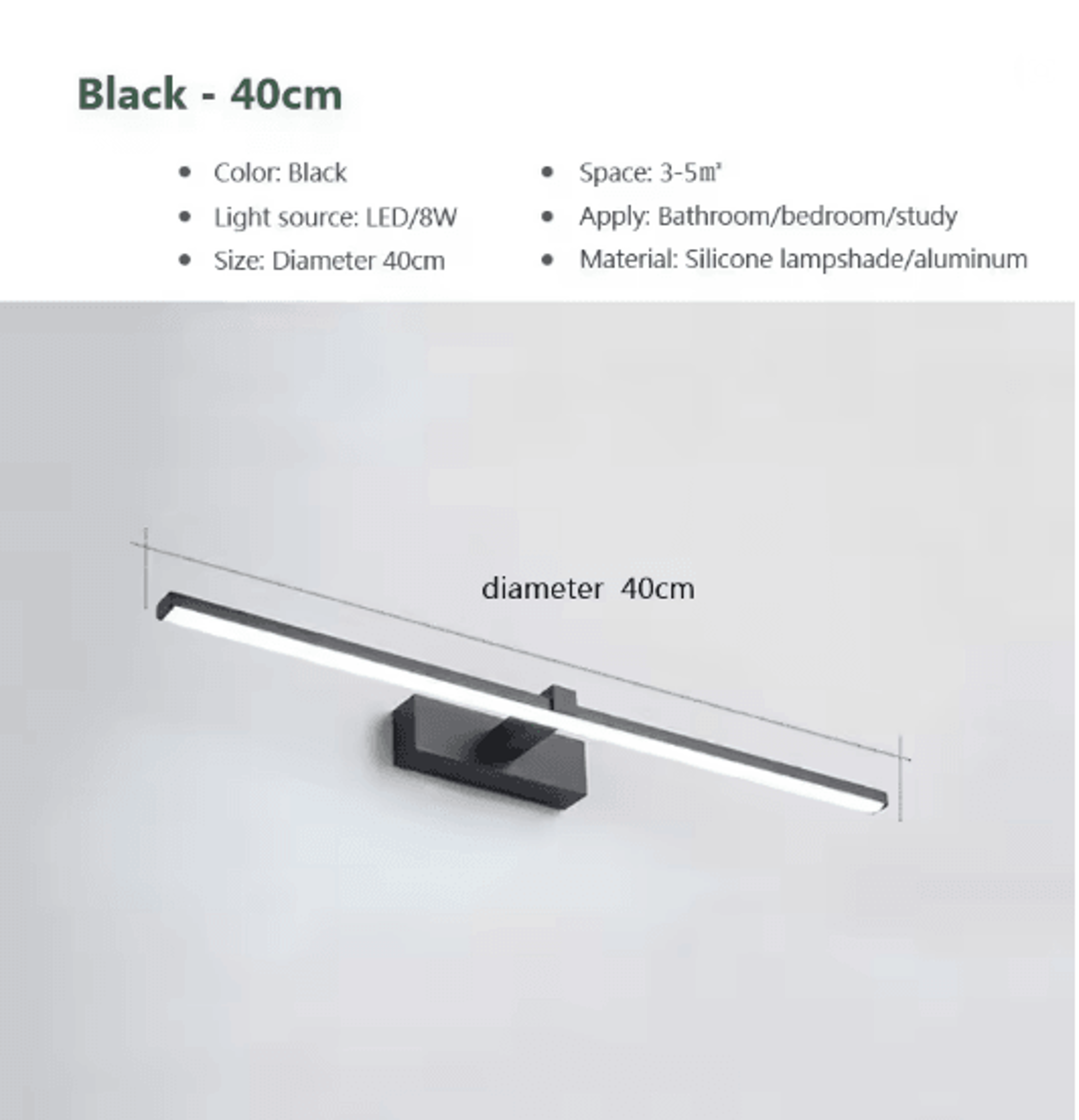Waterproof LED Mirror Light Modern Bathroom Wall Lamp For Makeup 2