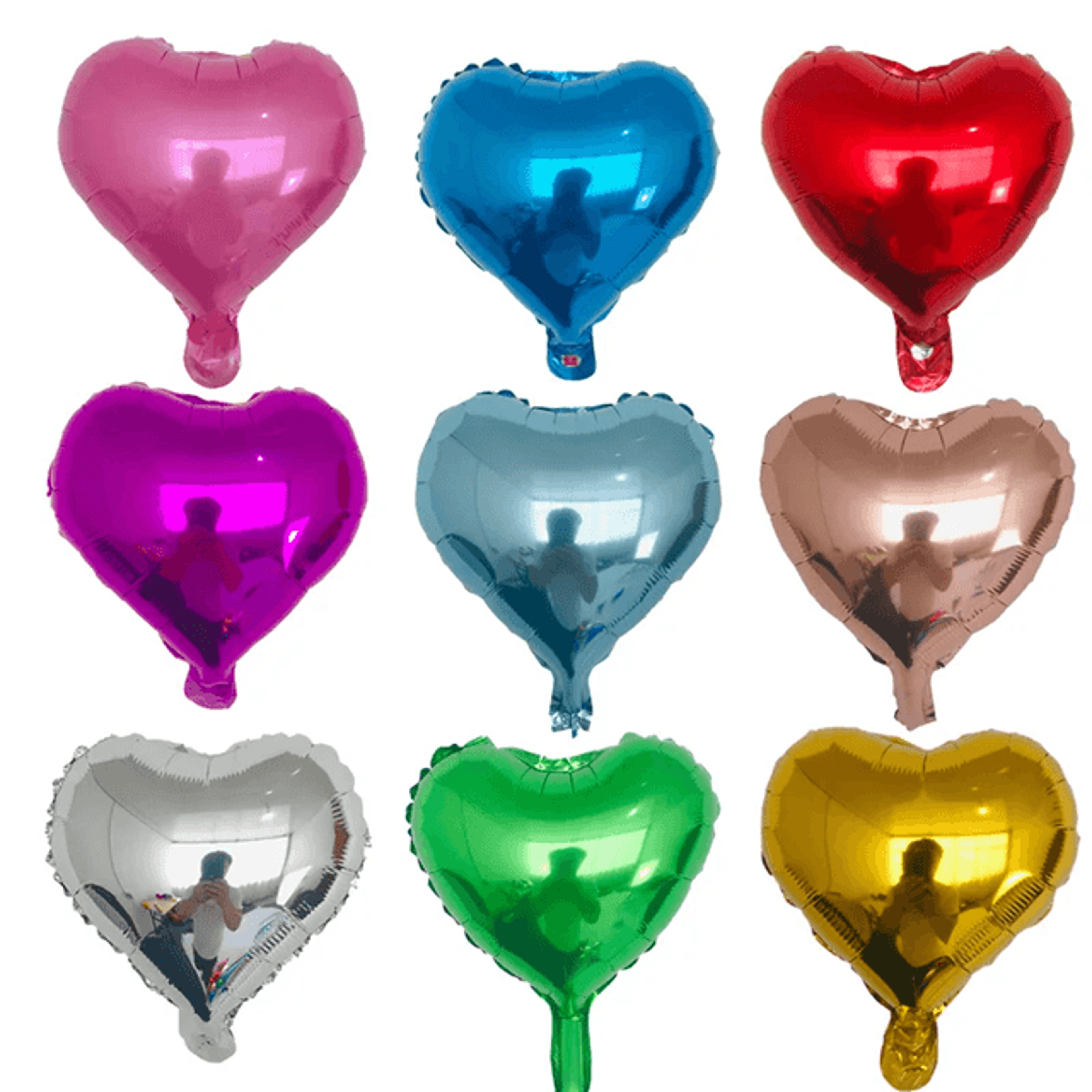 10 piece 10 inch heart foil balloons party decoration set