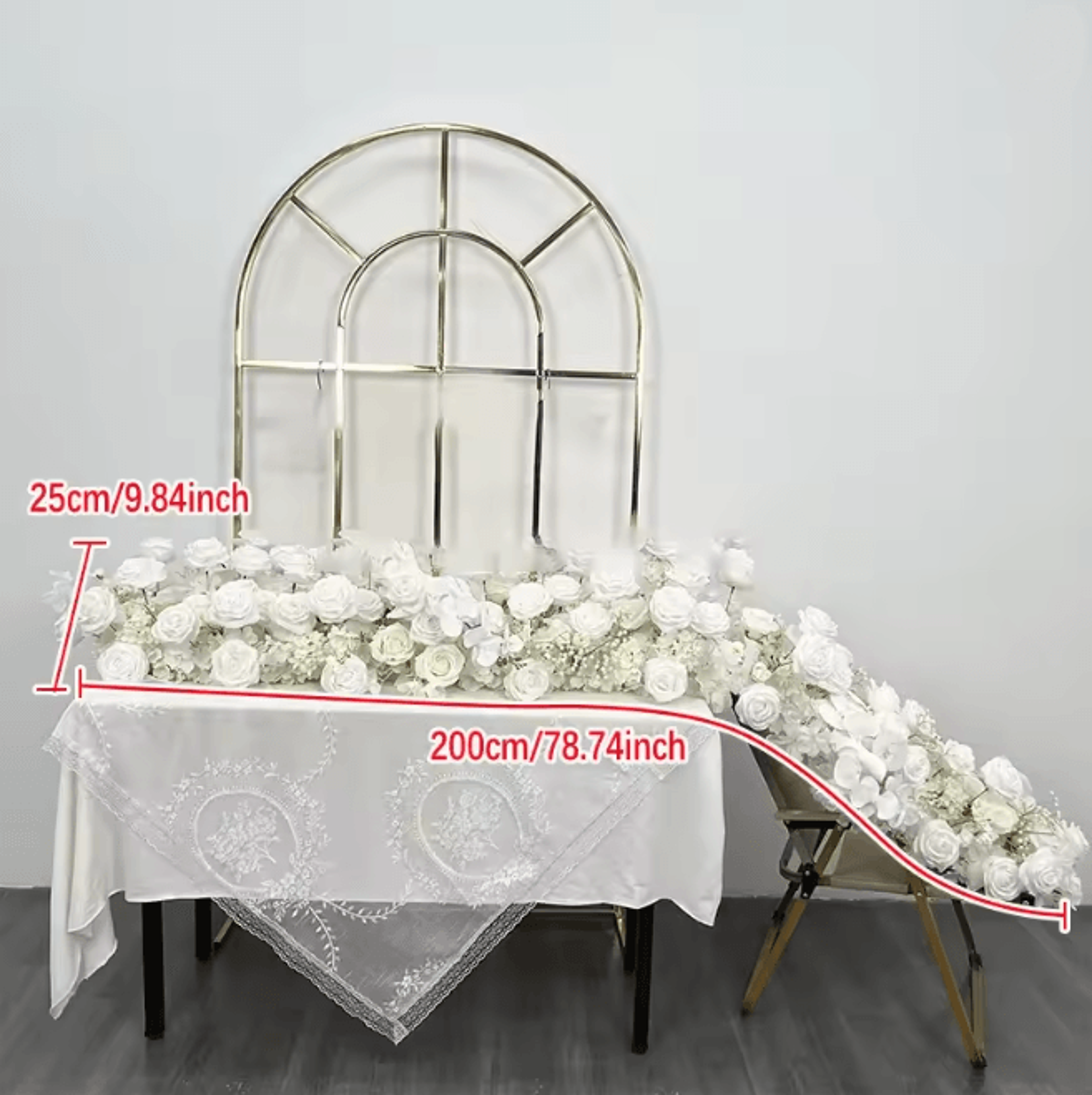 2m Red Rose Flower Garland Wedding Backdrop And Table Runner Decor 9