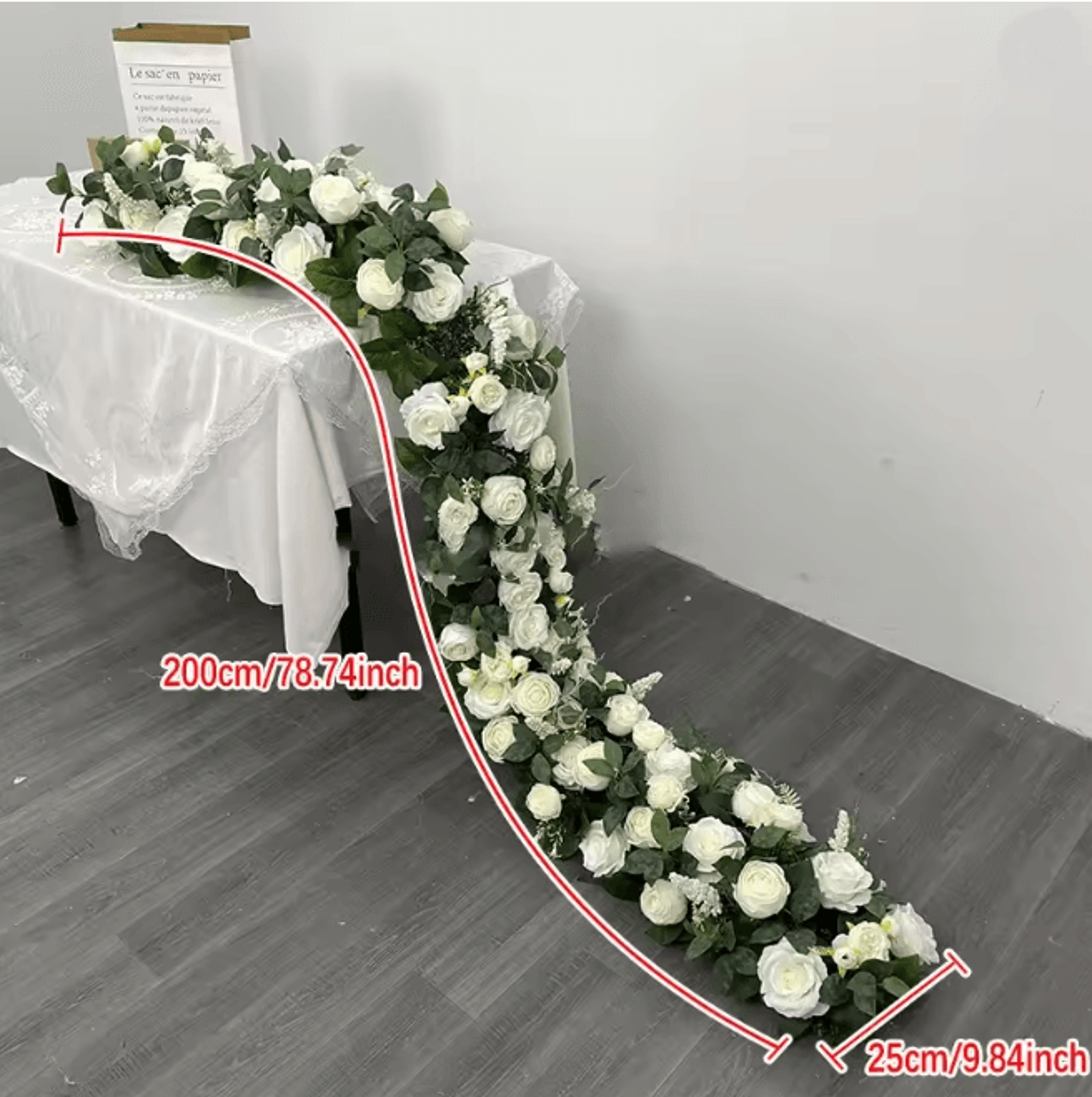 2m Red Rose Flower Garland Wedding Backdrop And Table Runner Decor 8