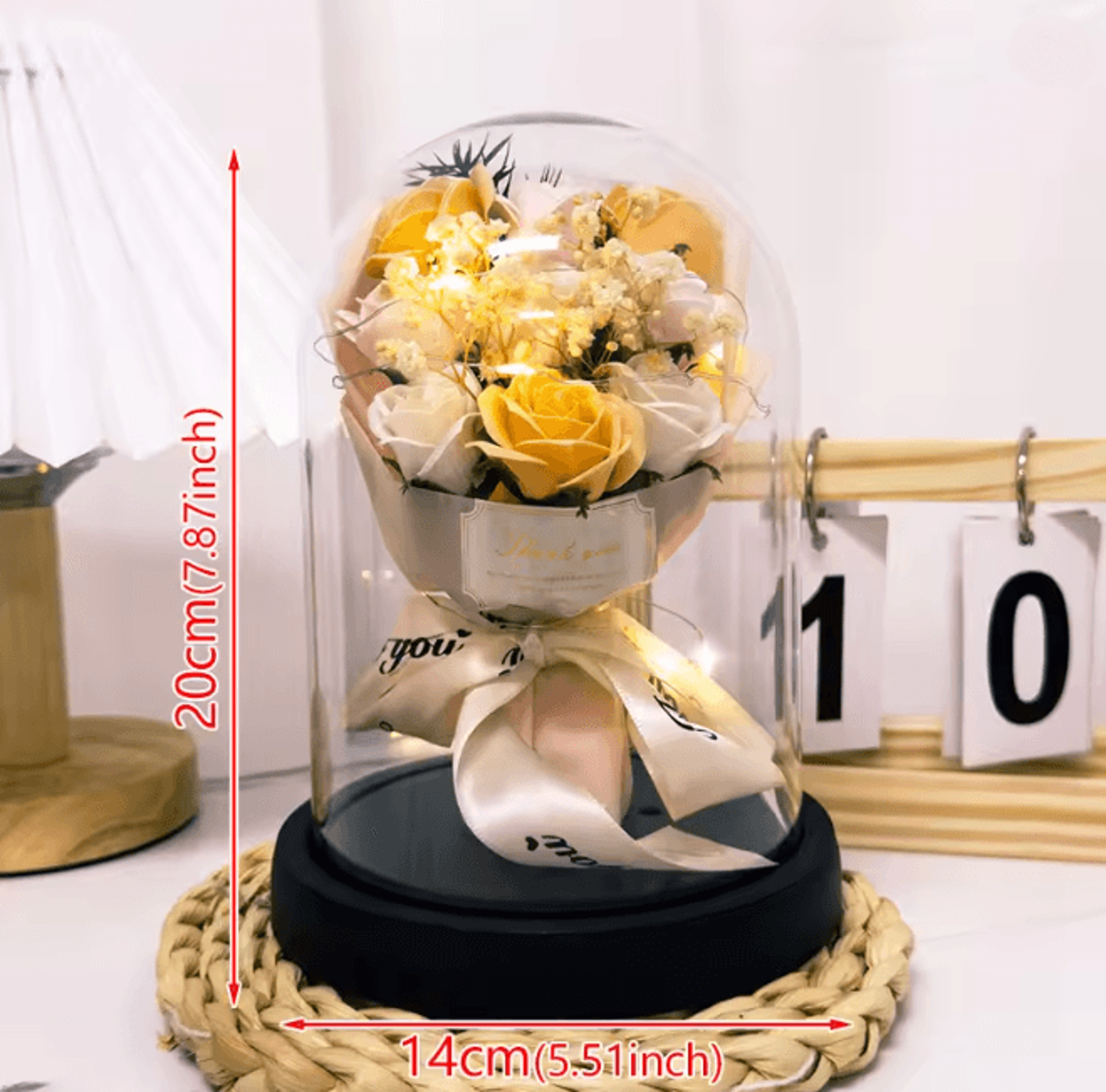 Eternal LED Light Rose In Acrylic Cover Romantic Flower Gift 3