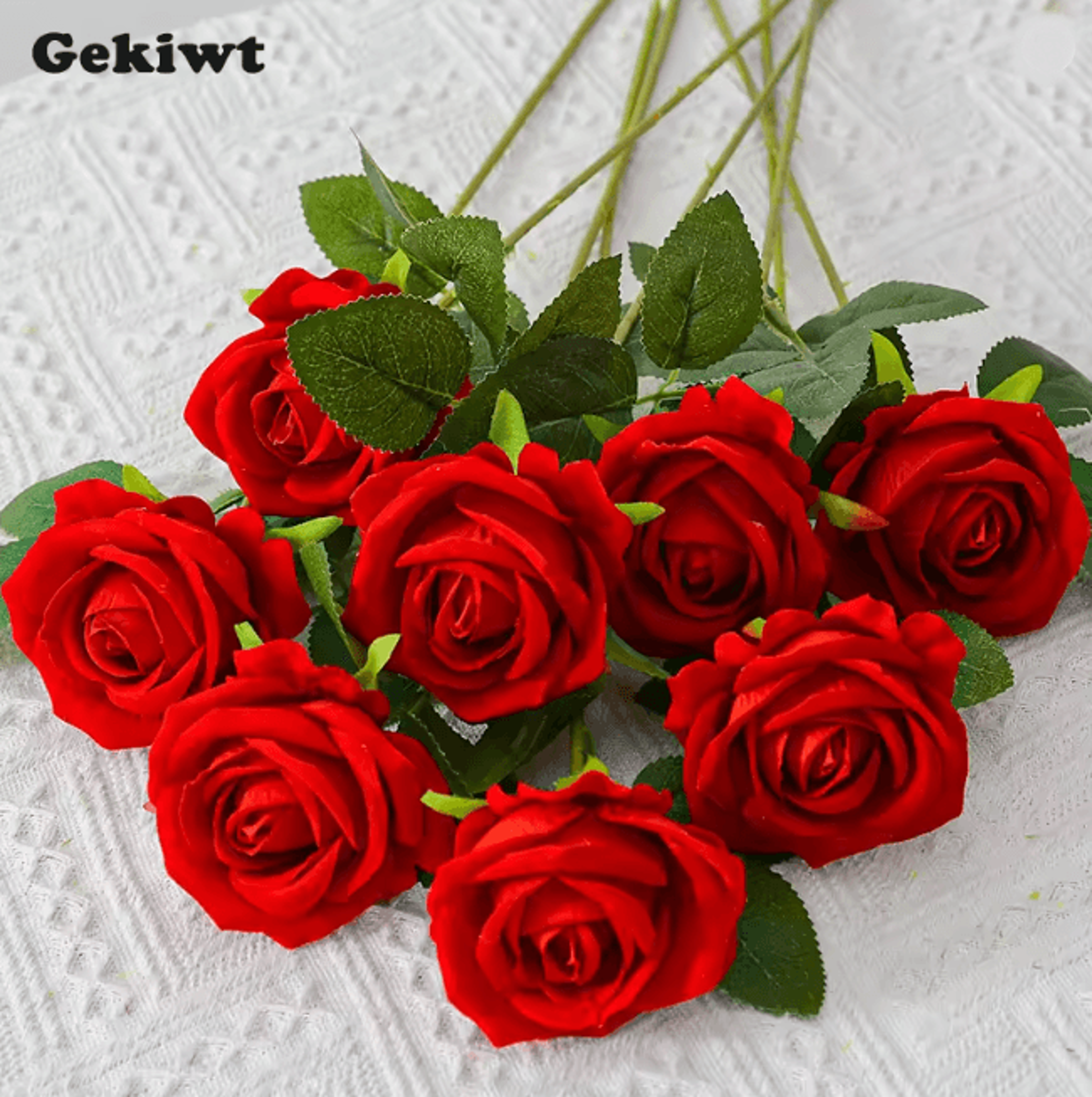 long stem red rose artificial flowers for wedding and home decor