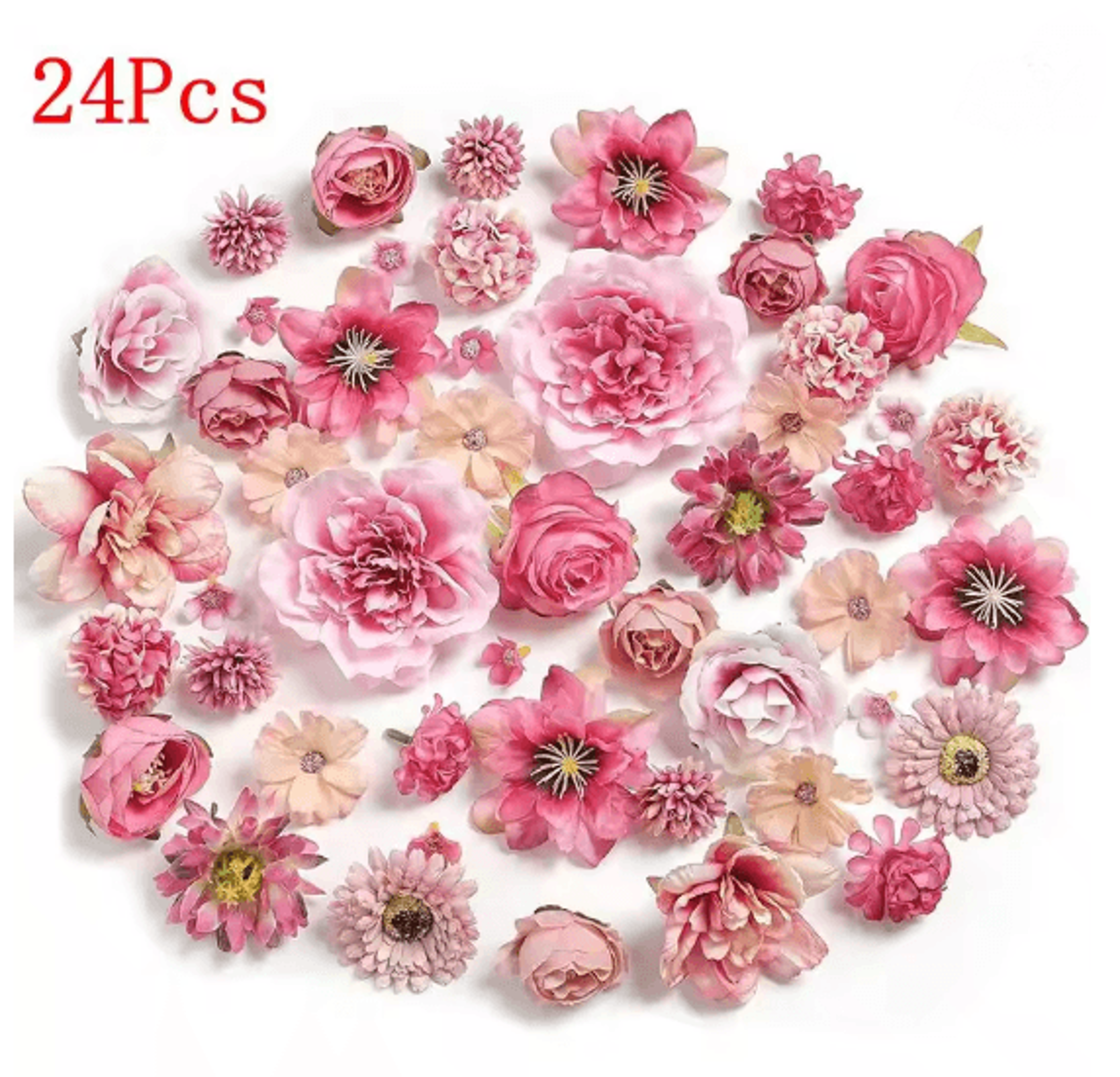 24 Piece Artificial Dahlia Flower Heads For DIY Wedding And Party Decor 4