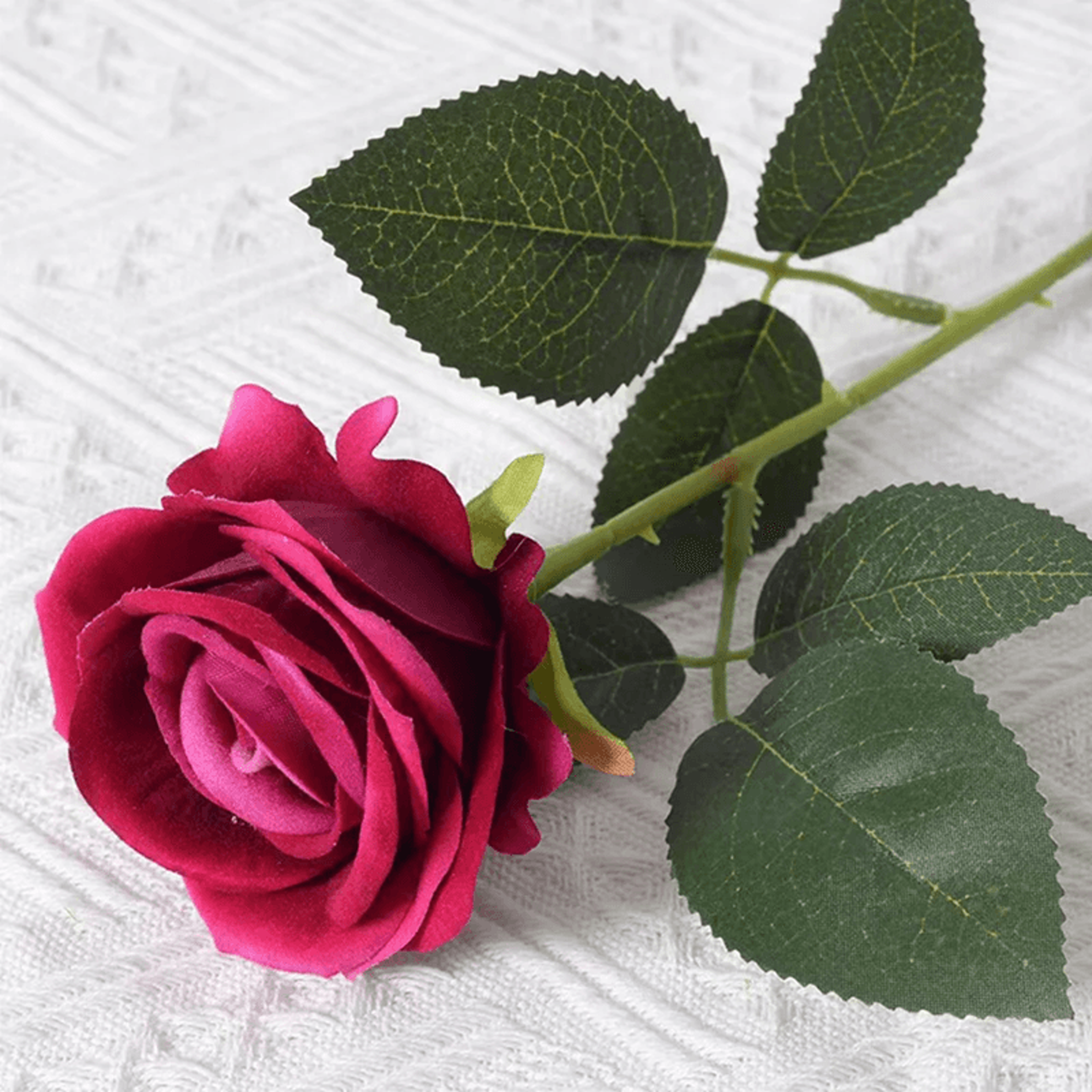 Realistic Artificial Red Rose Stems For Wedding And Home Decor 10