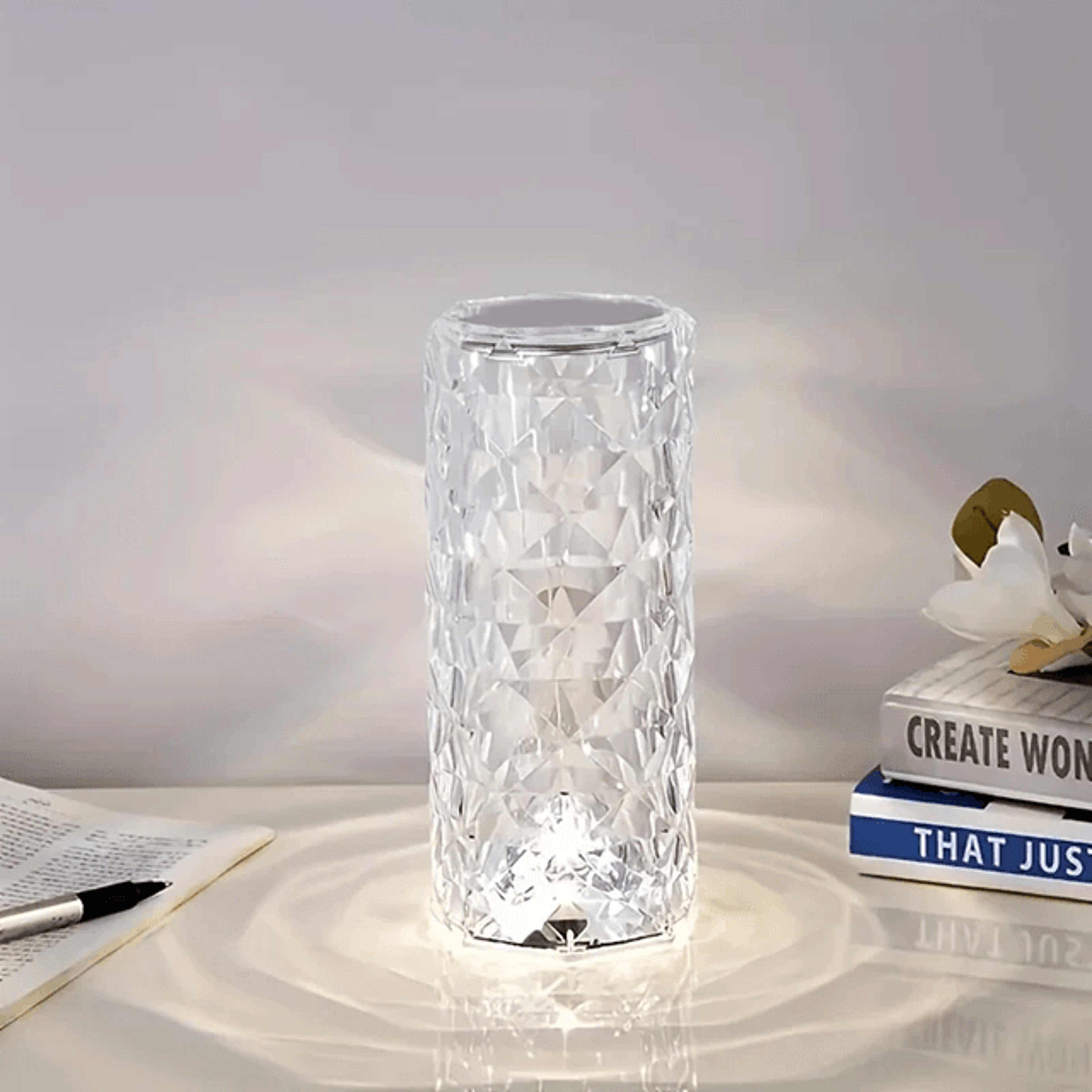 16 Color Crystal Rose RGB Touch Lamp USB Romantic LED Night Light 4