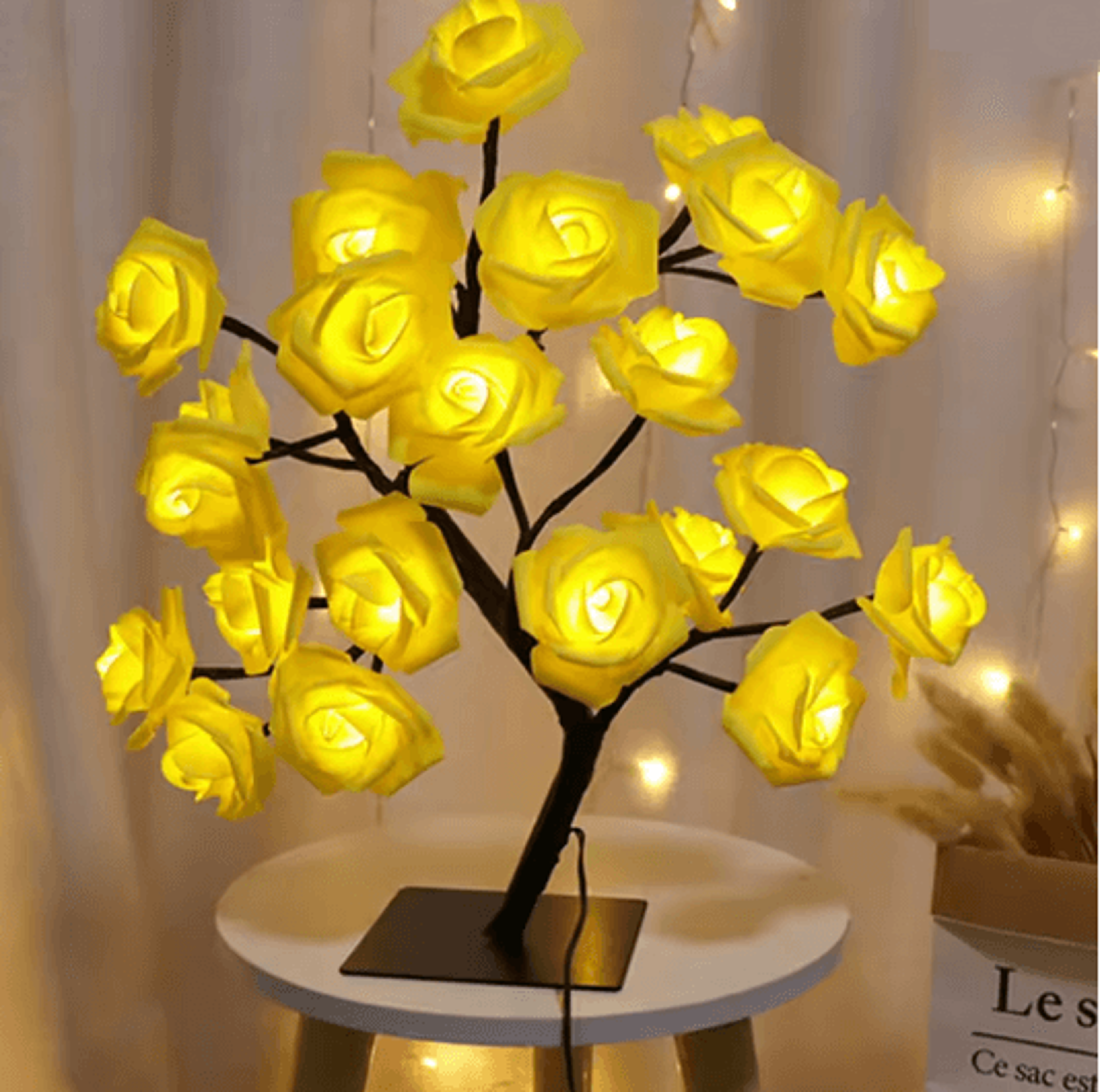 USB LED Rose Flower Table Lamp Romantic Fairy Night Light 3