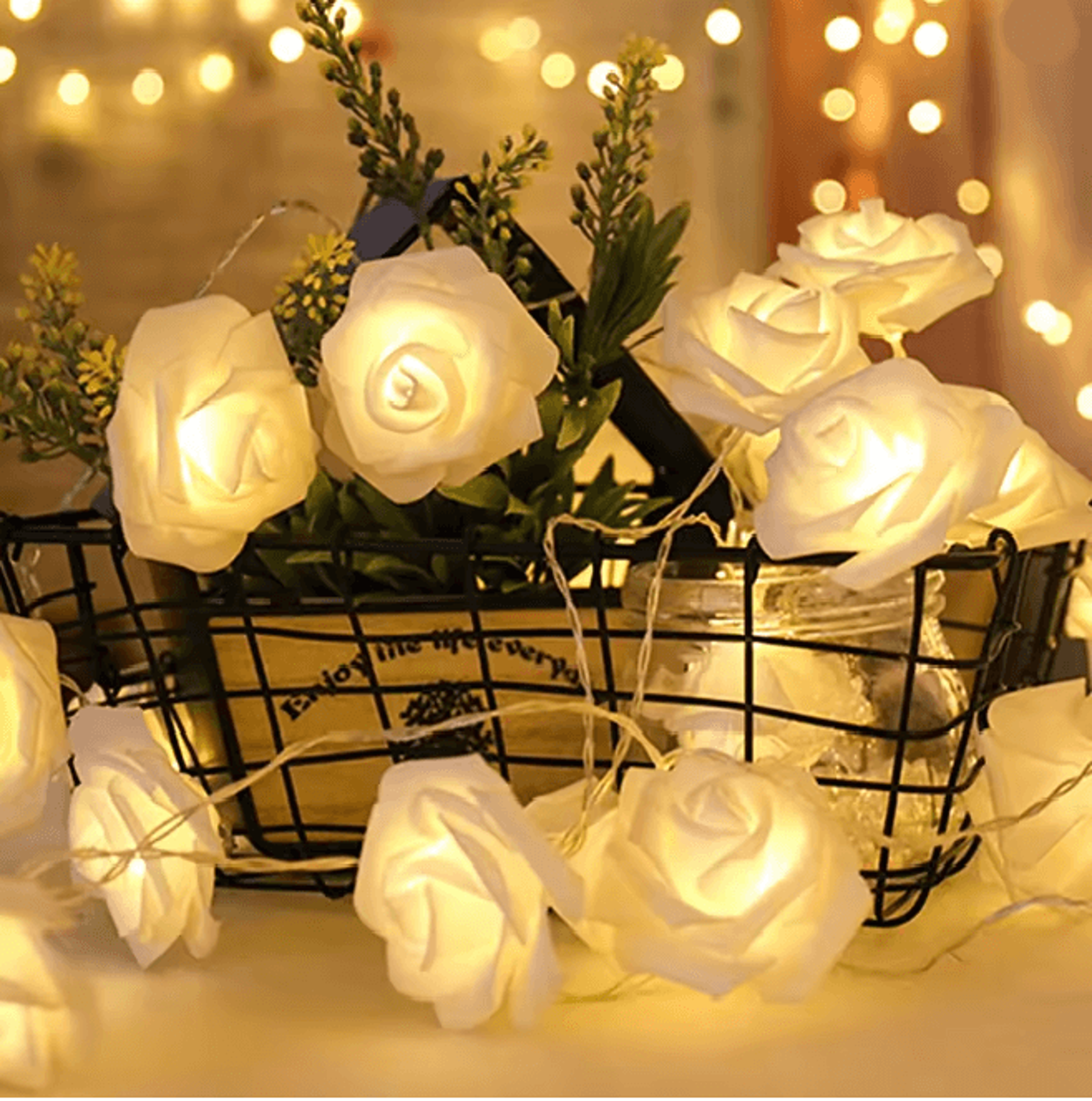 3M LED Rose String Lights Battery Operated Flower Garland Decor 2