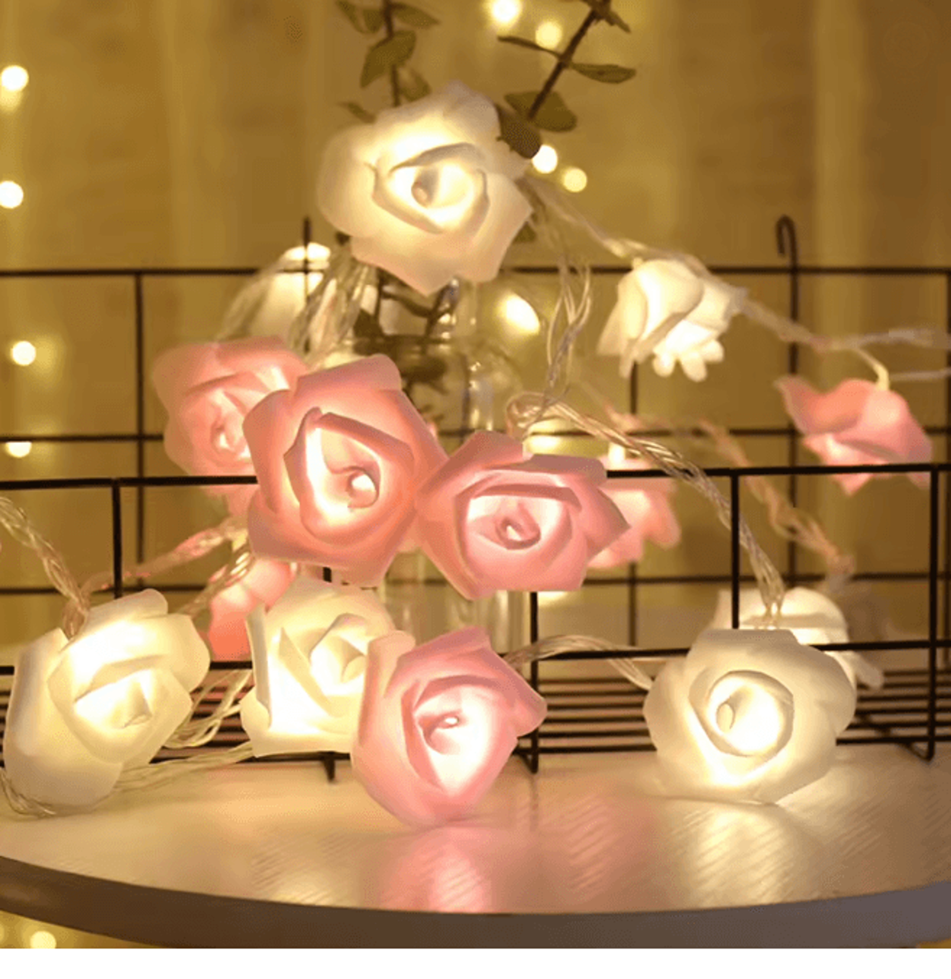 3M LED Rose String Lights Battery Operated Flower Garland Decor 7