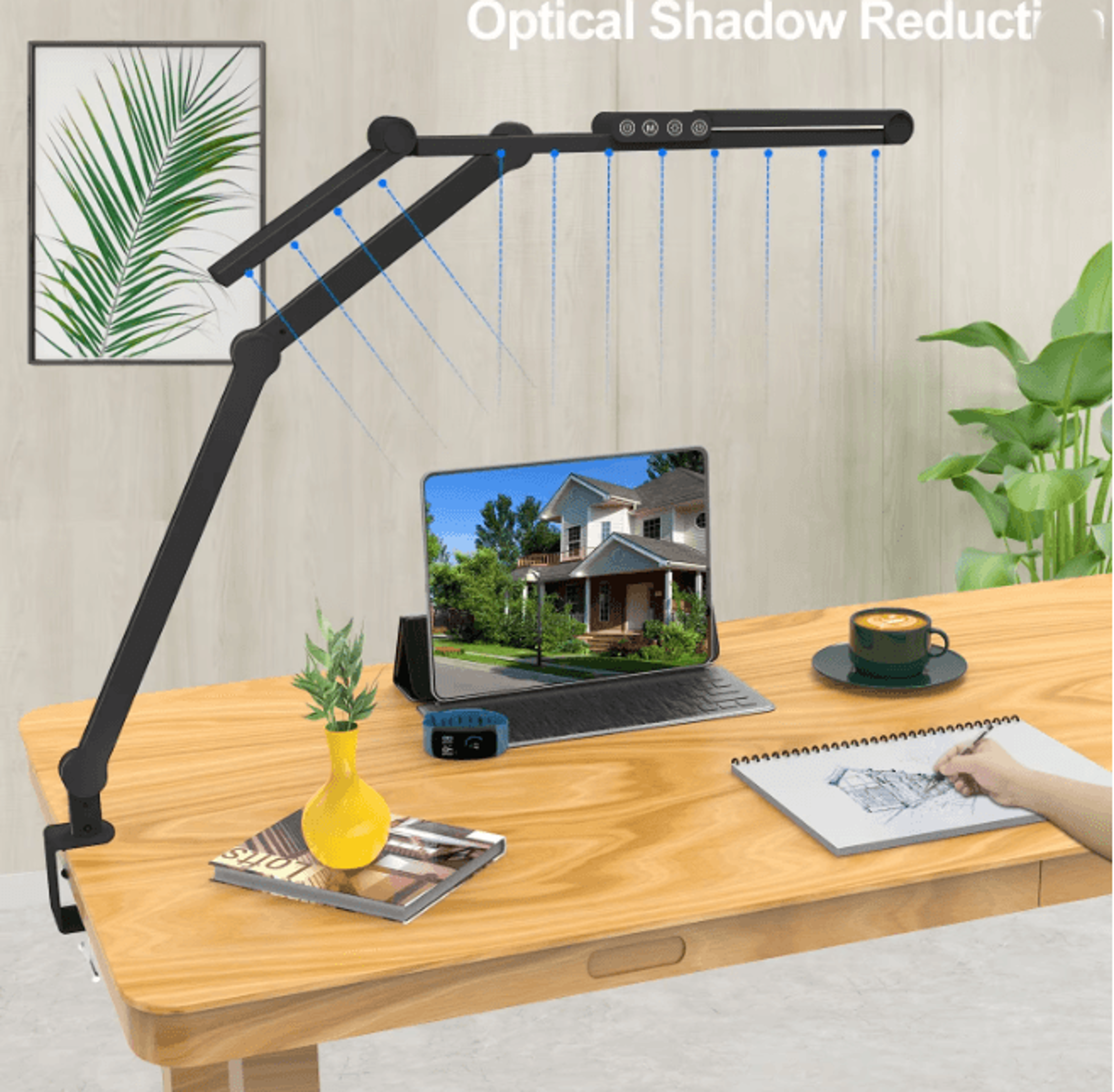 24W LED Desk Lamp With Clamp Auto Dimming Architect Light 2