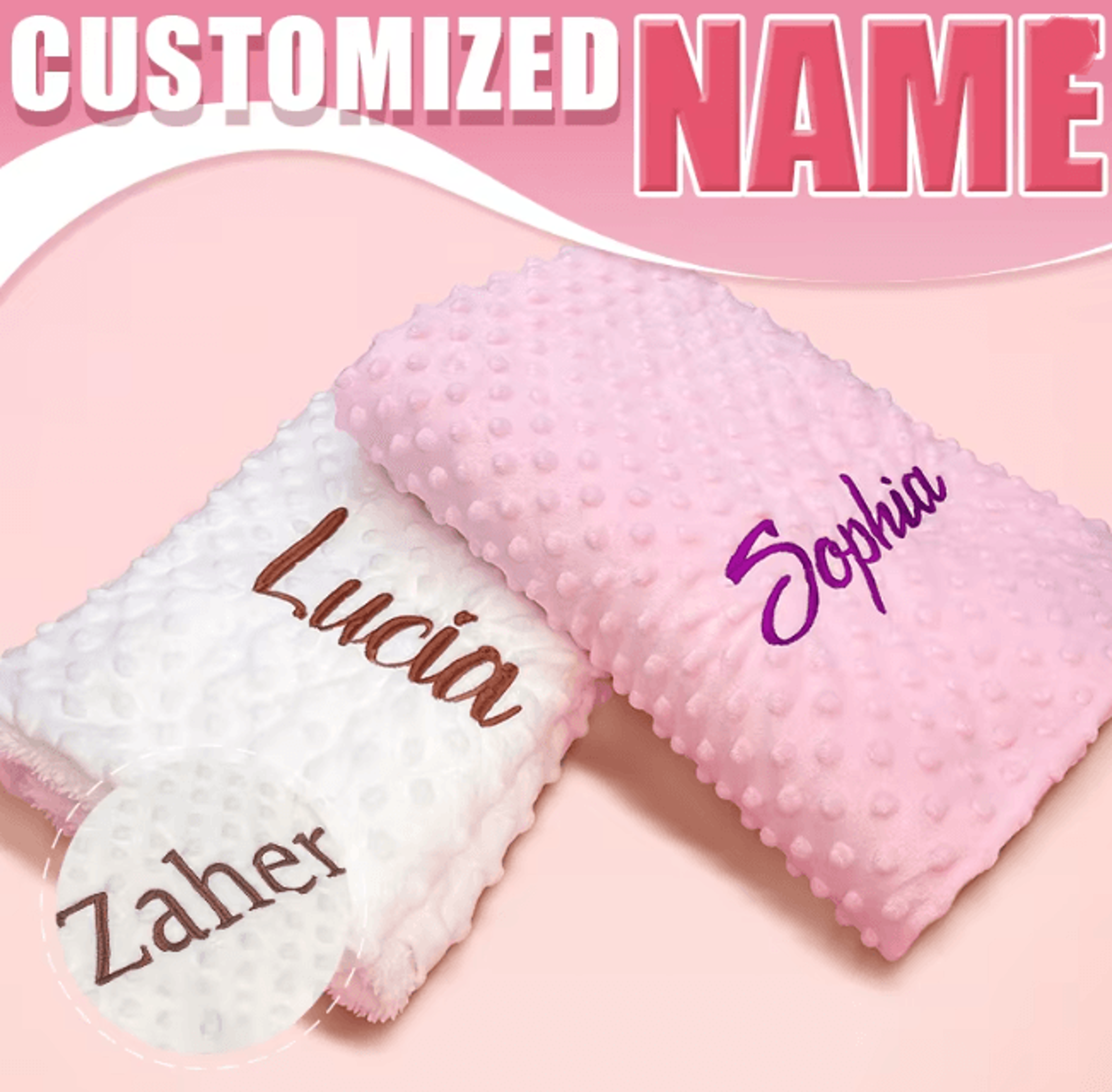 namenest personalized baby blanket custom newborn name swaddle