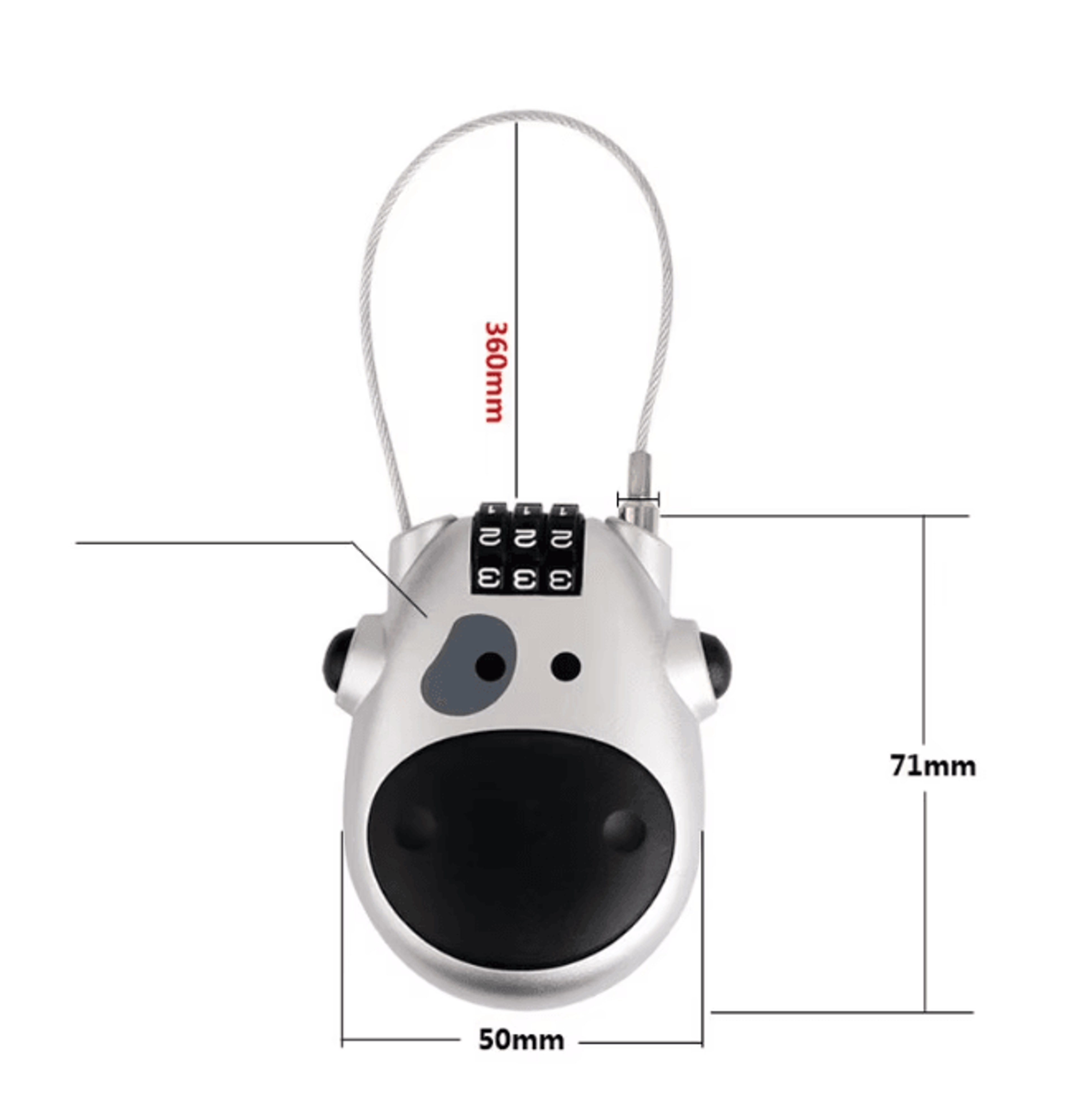 SecureFlex Retractable Bike Cable Lock With Combination Code 1