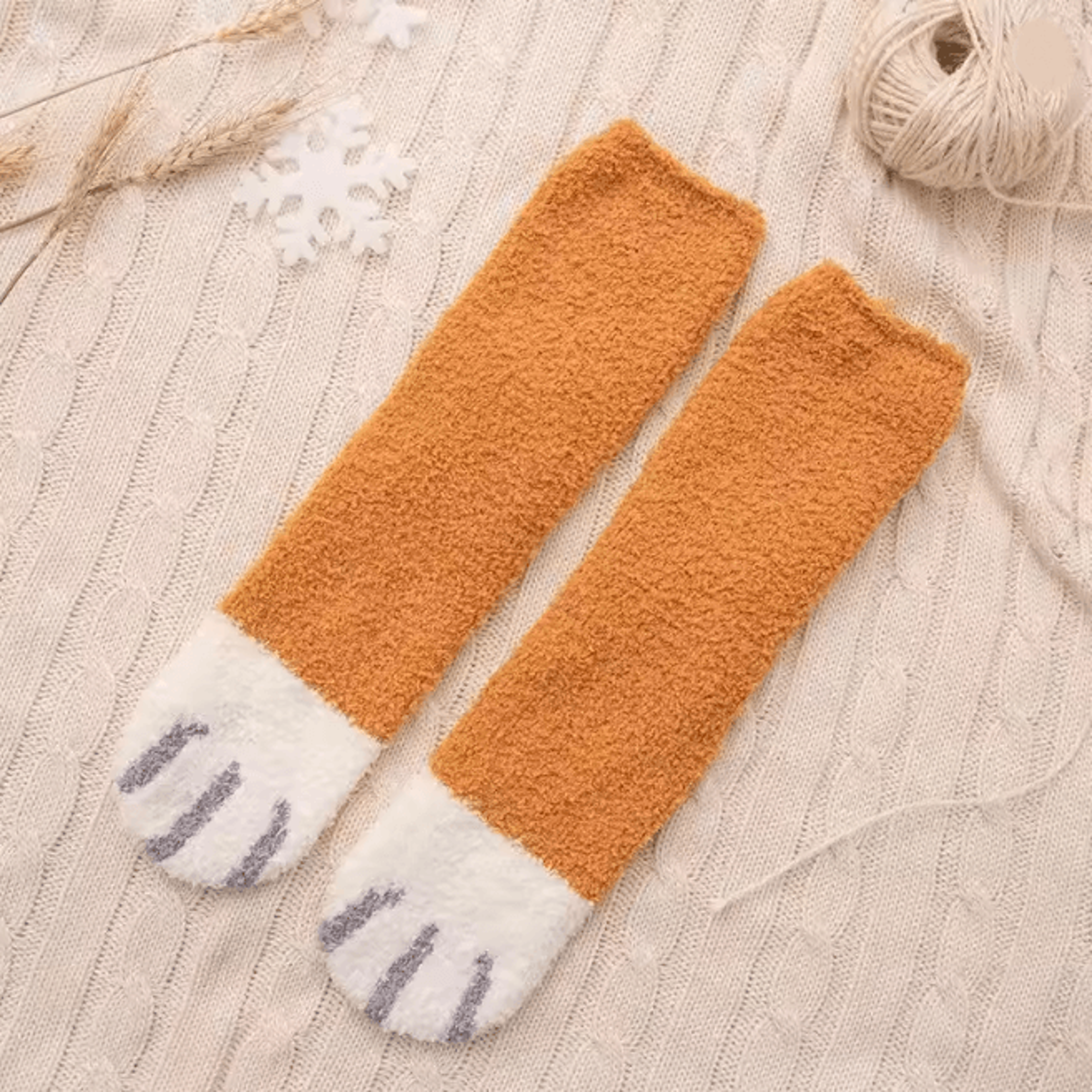 CozyPaws Women Winter Fuzzy Cat Paw Socks 5