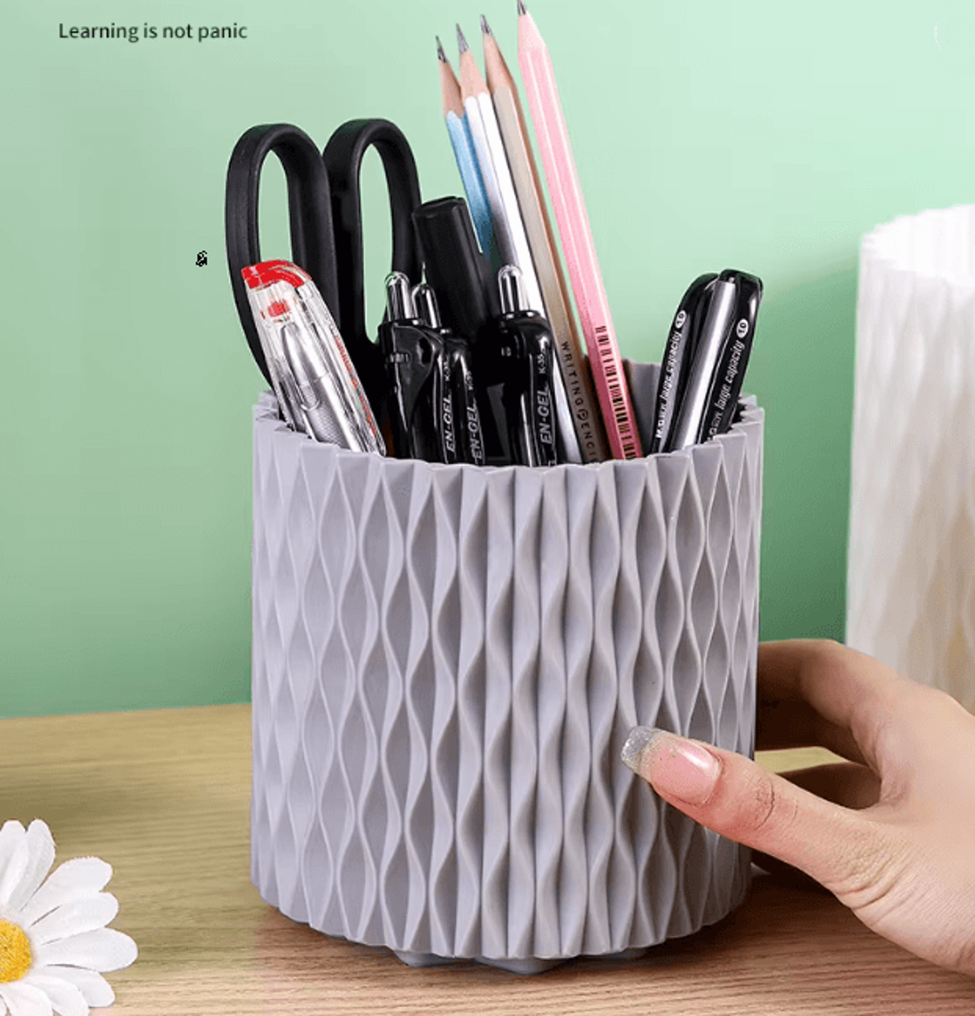 GlamSpin 360 Rotating Makeup Brush Organizer With Large Capacity 6