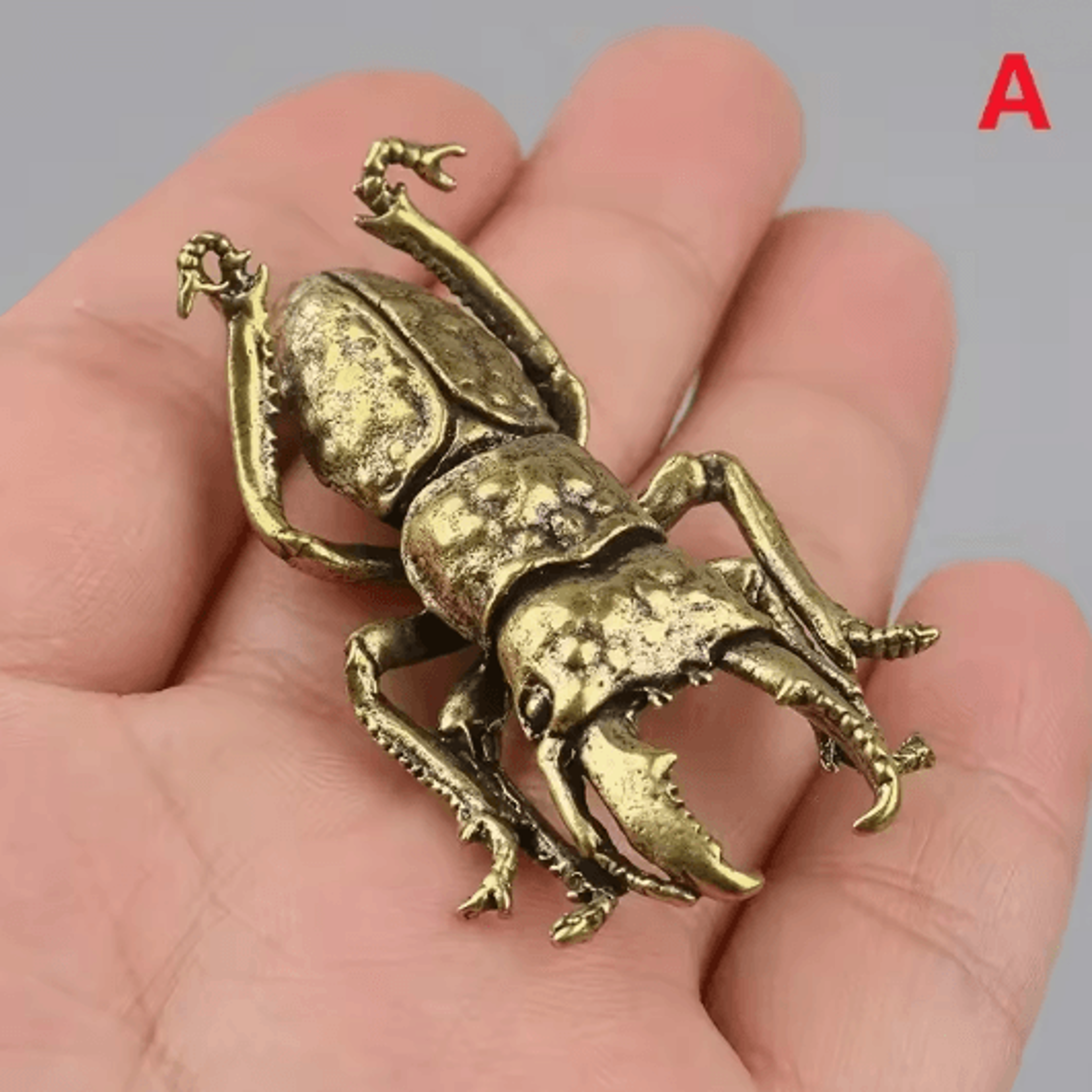 AuroraCraft Solid Brass Beetle Ornament Tea Pet Figurine 2