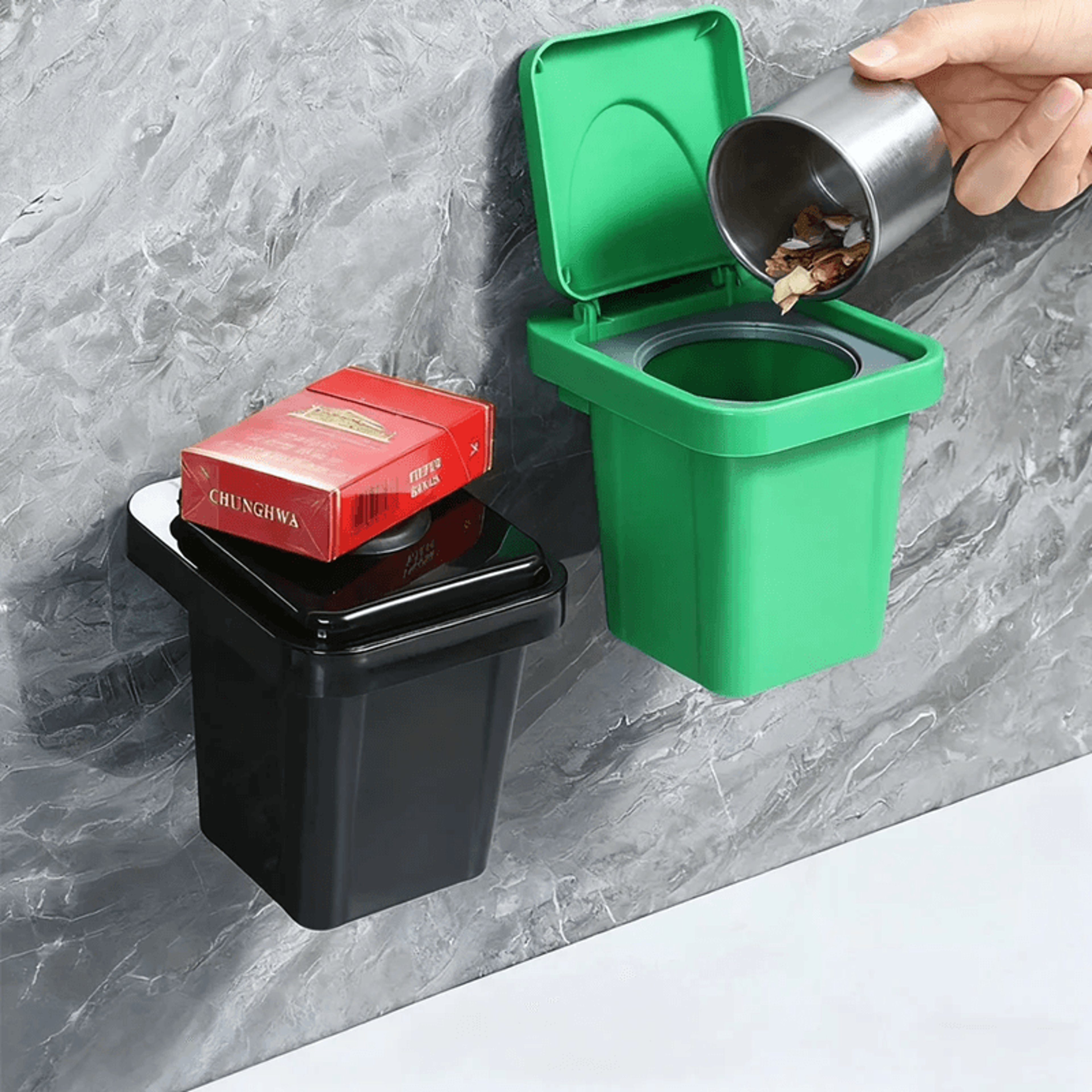 wall mounted ashtray with hole free adhesive design