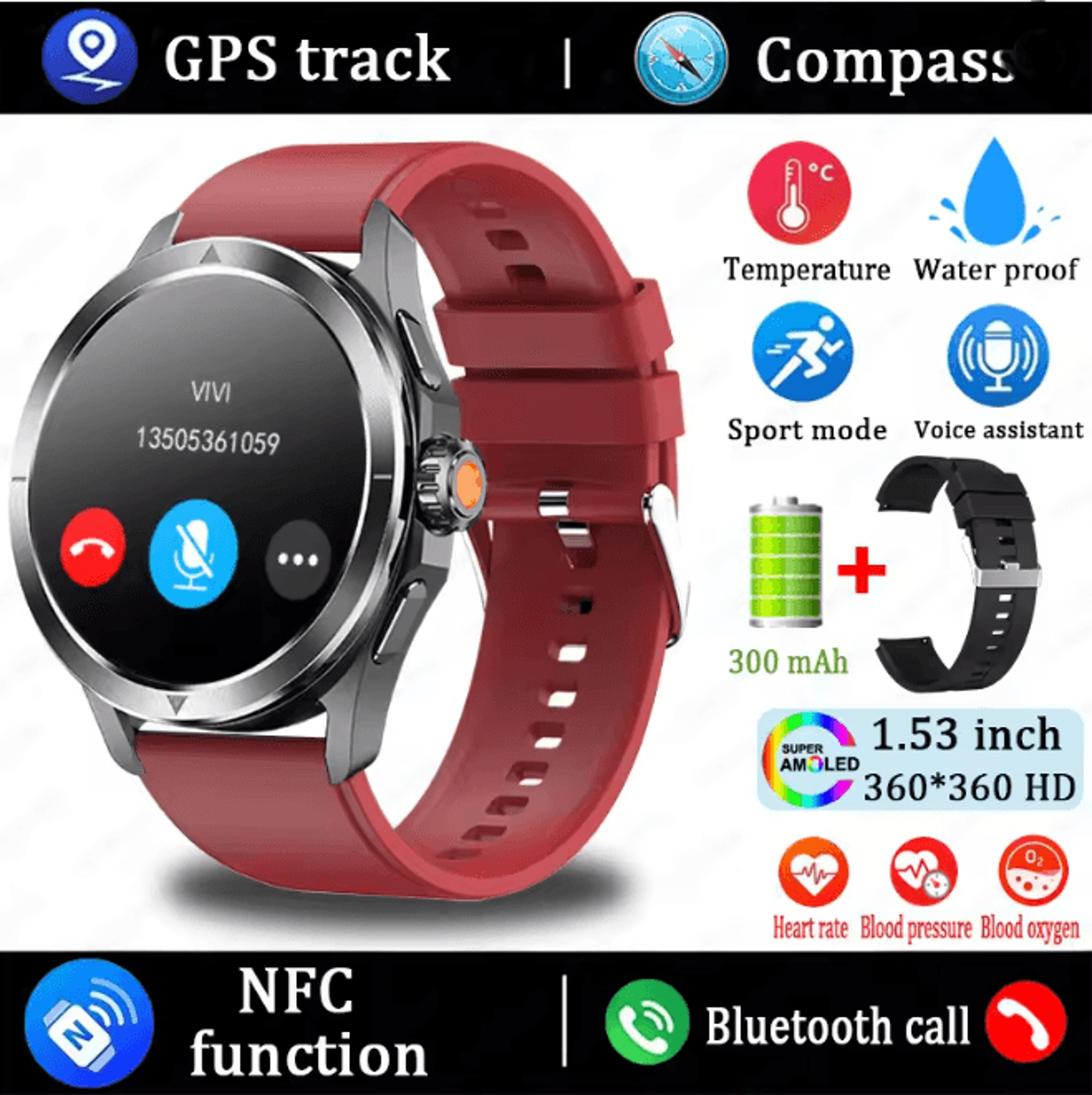 S4 Ultra GPS Smart Watch With AMOLED Display And Bluetooth Calling 9