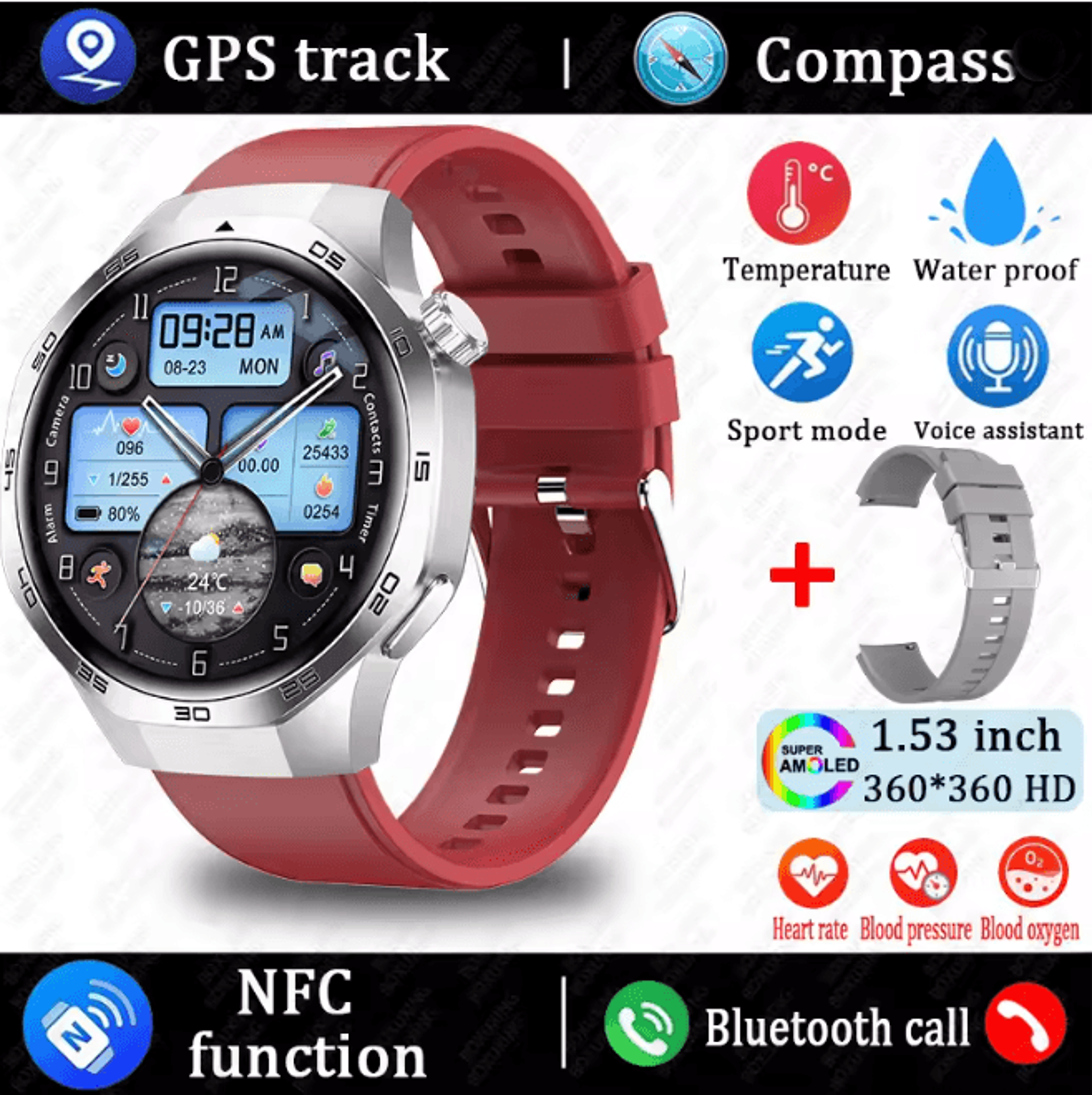 Watch 5 MAX AMOLED GPS Smart Watch With Bluetooth Calling And NFC 10