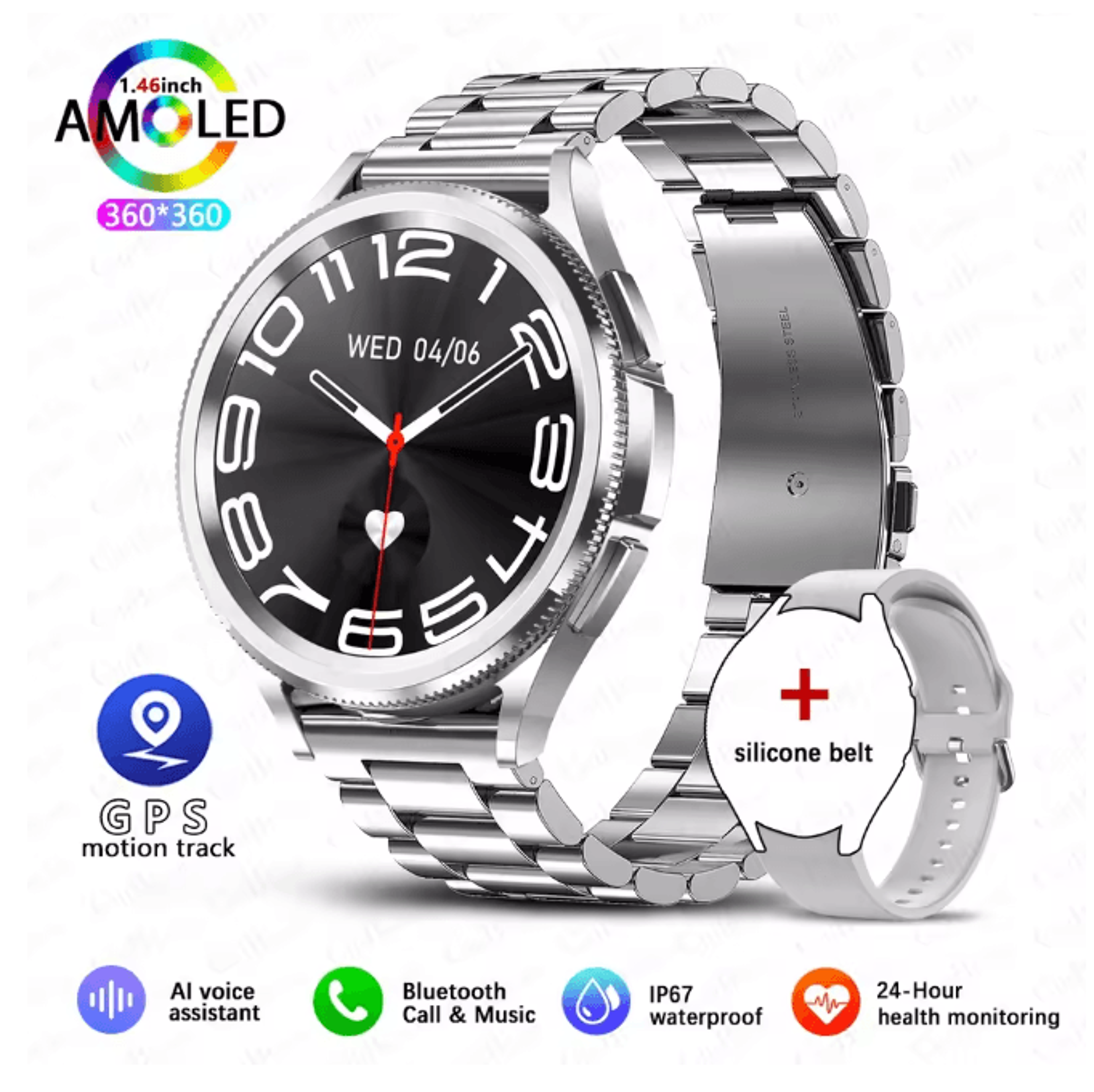Smart Watch 6 Classic GPS NFC With Bluetooth Calling And Health Monitoring 10