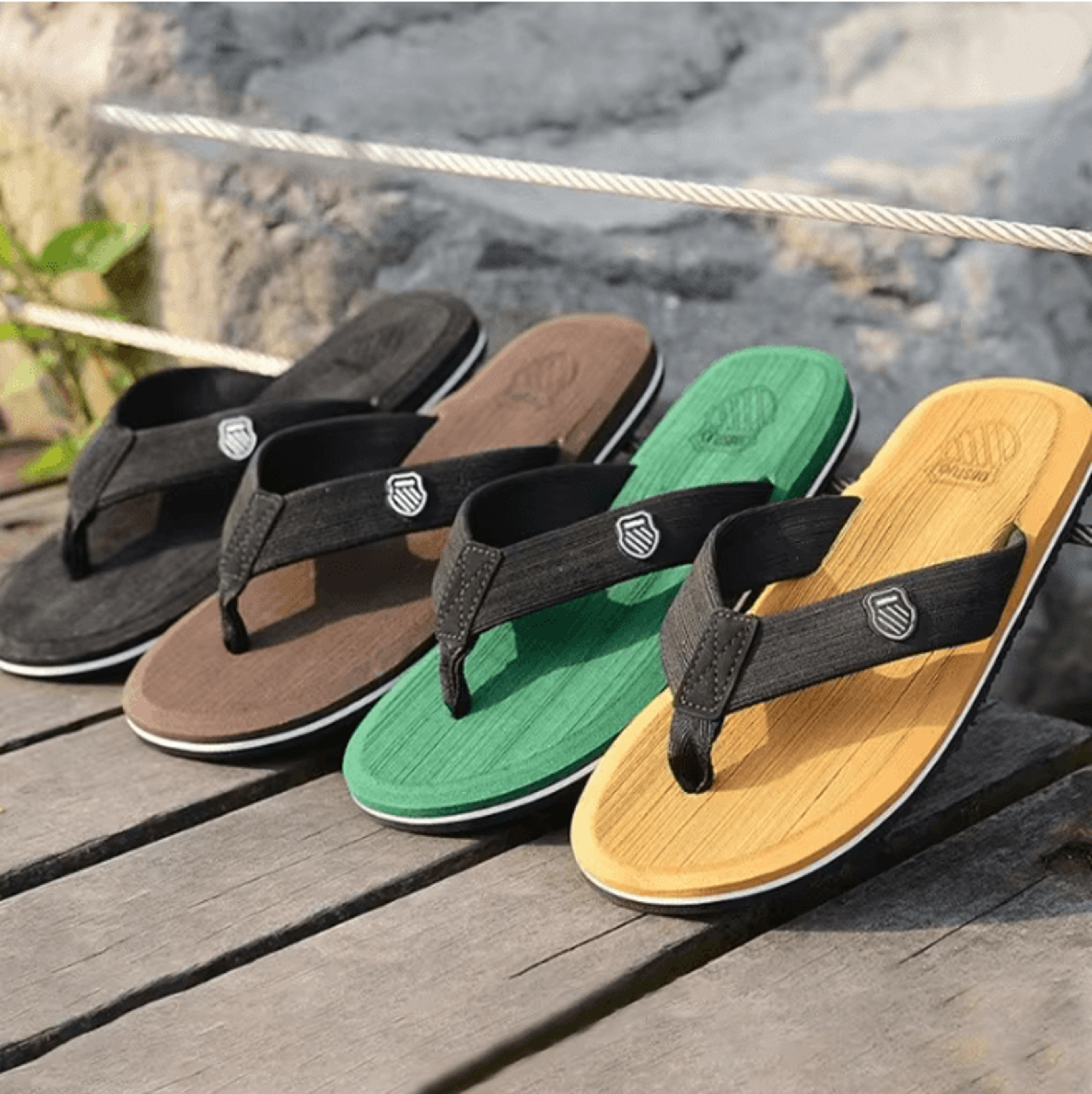 CoastFlex Mens Casual Flip Flops Non Slip Summer Beach Slides 1