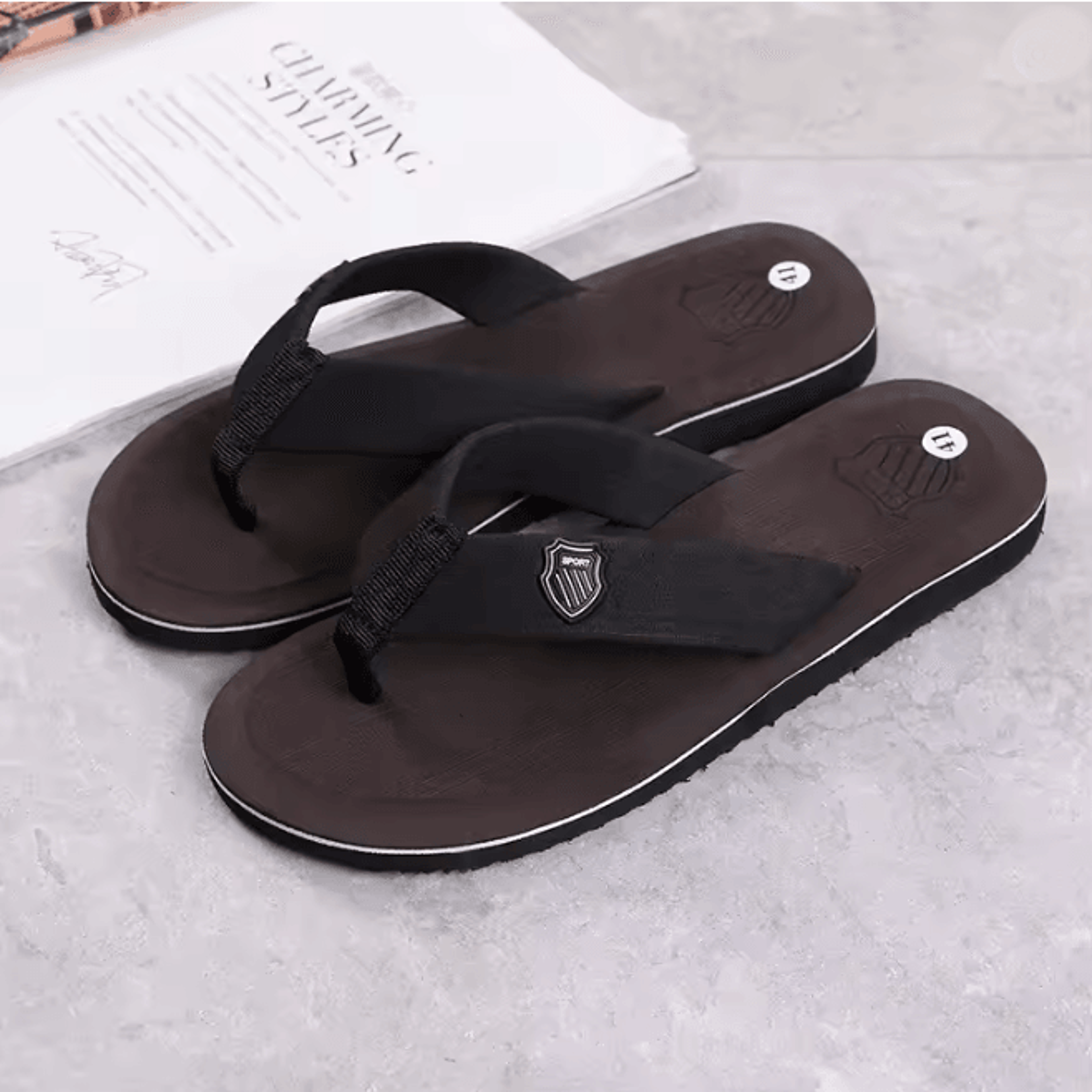 CoastFlex Mens Casual Flip Flops Non Slip Summer Beach Slides 8