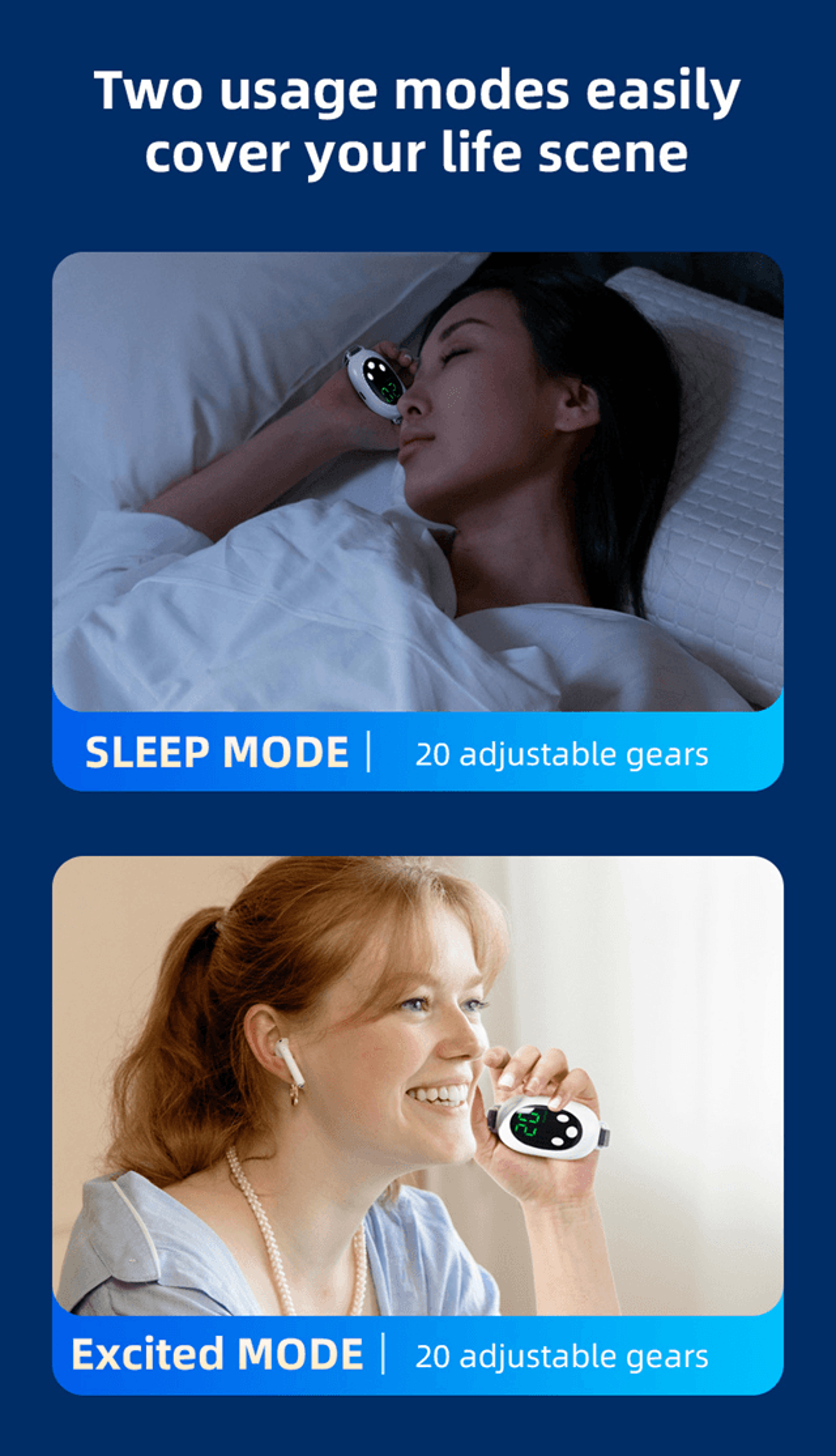 Smart Sleep Relief Device With 20 Intensity Levels For Calm And Relaxation 1