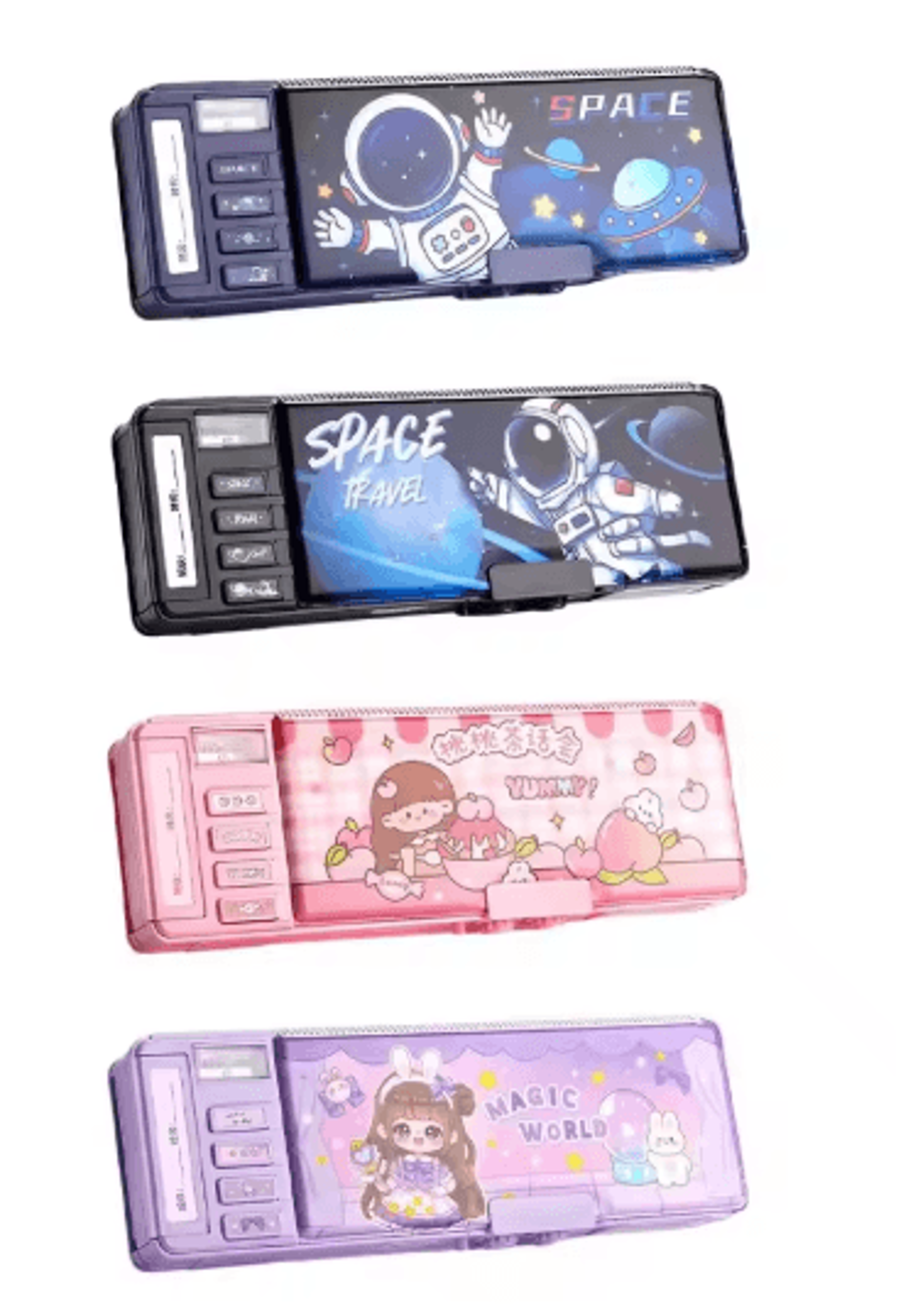 Multifunction Password Lock Pencil Box Double Layer Student Organizer 2