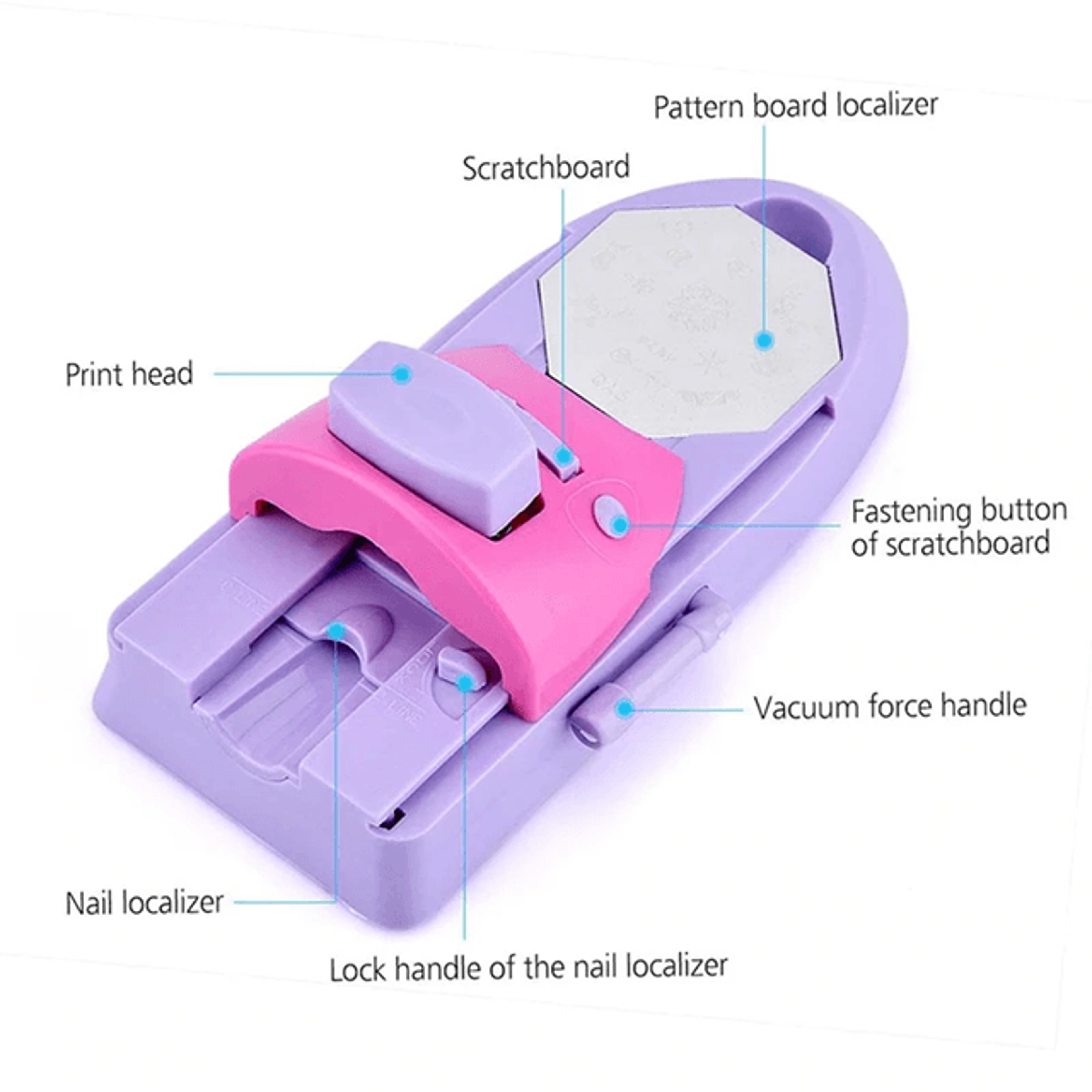DIY 3D Nail Art Printer Machine With Metal Stamper Nail Printing Tool 3