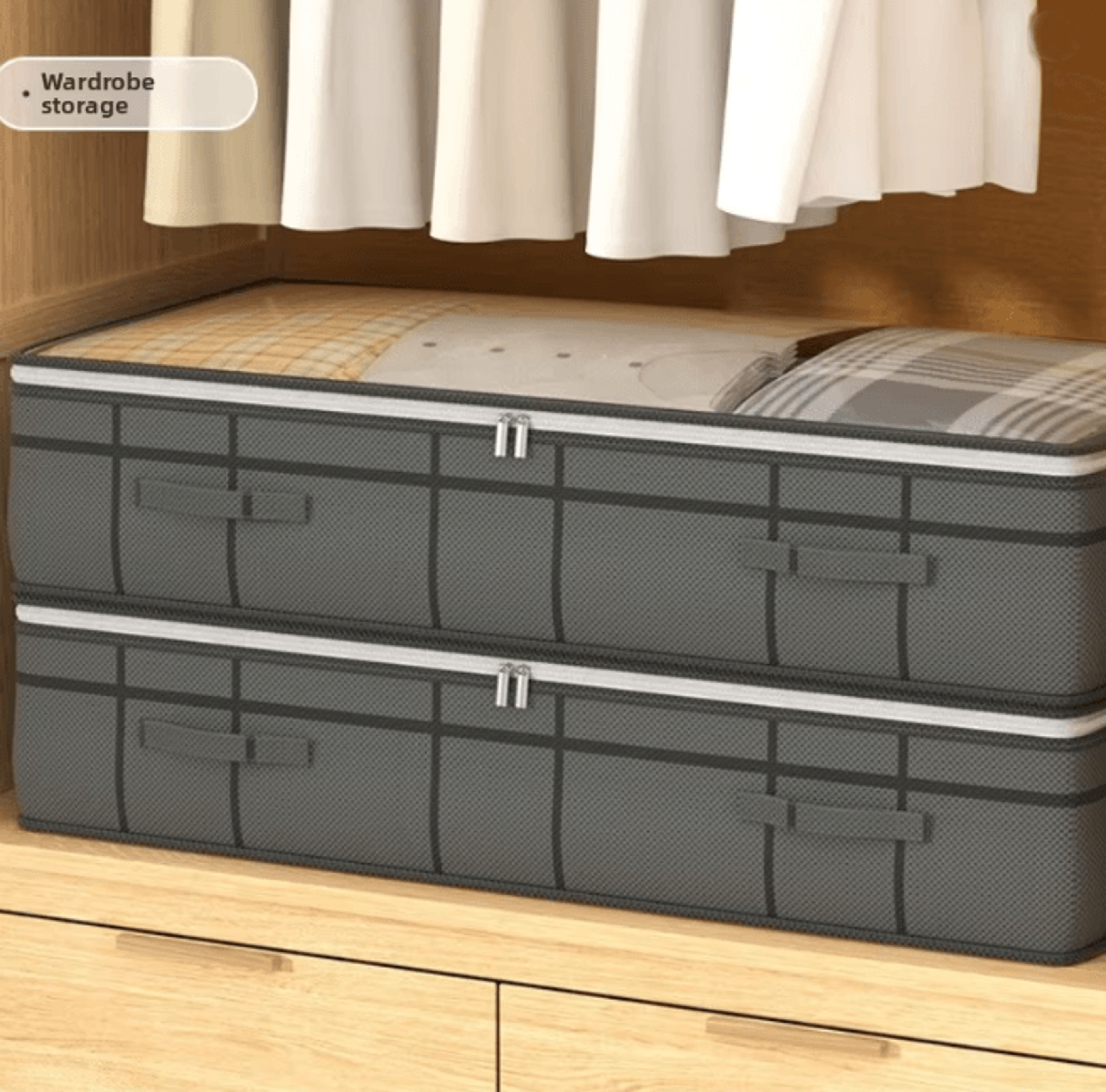 Large Underbed Storage Bag Foldable Clothes And Quilt Organizer 2