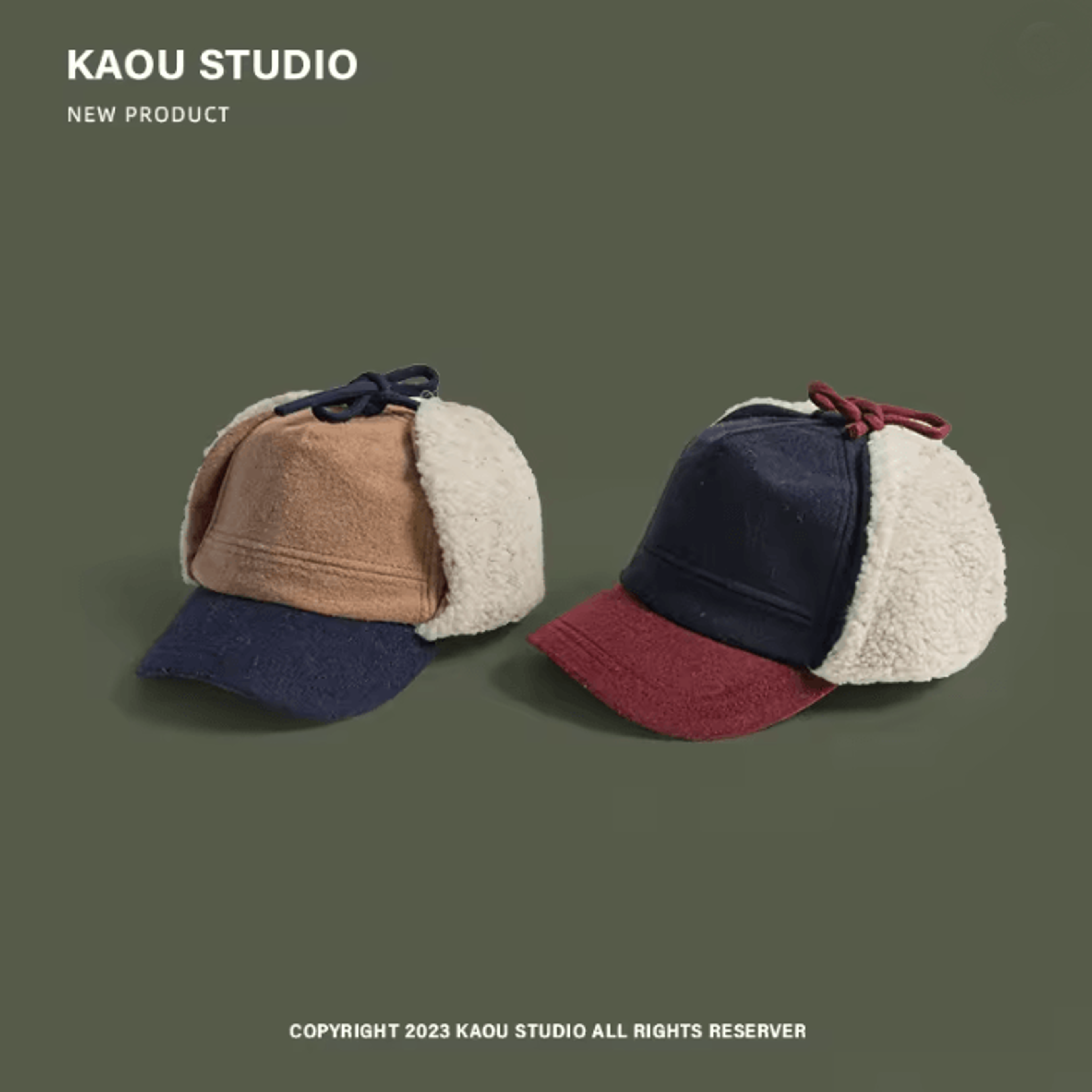 Retro Wool Bomber Hat With Ear Flaps Plush Thermal Winter Cap 1