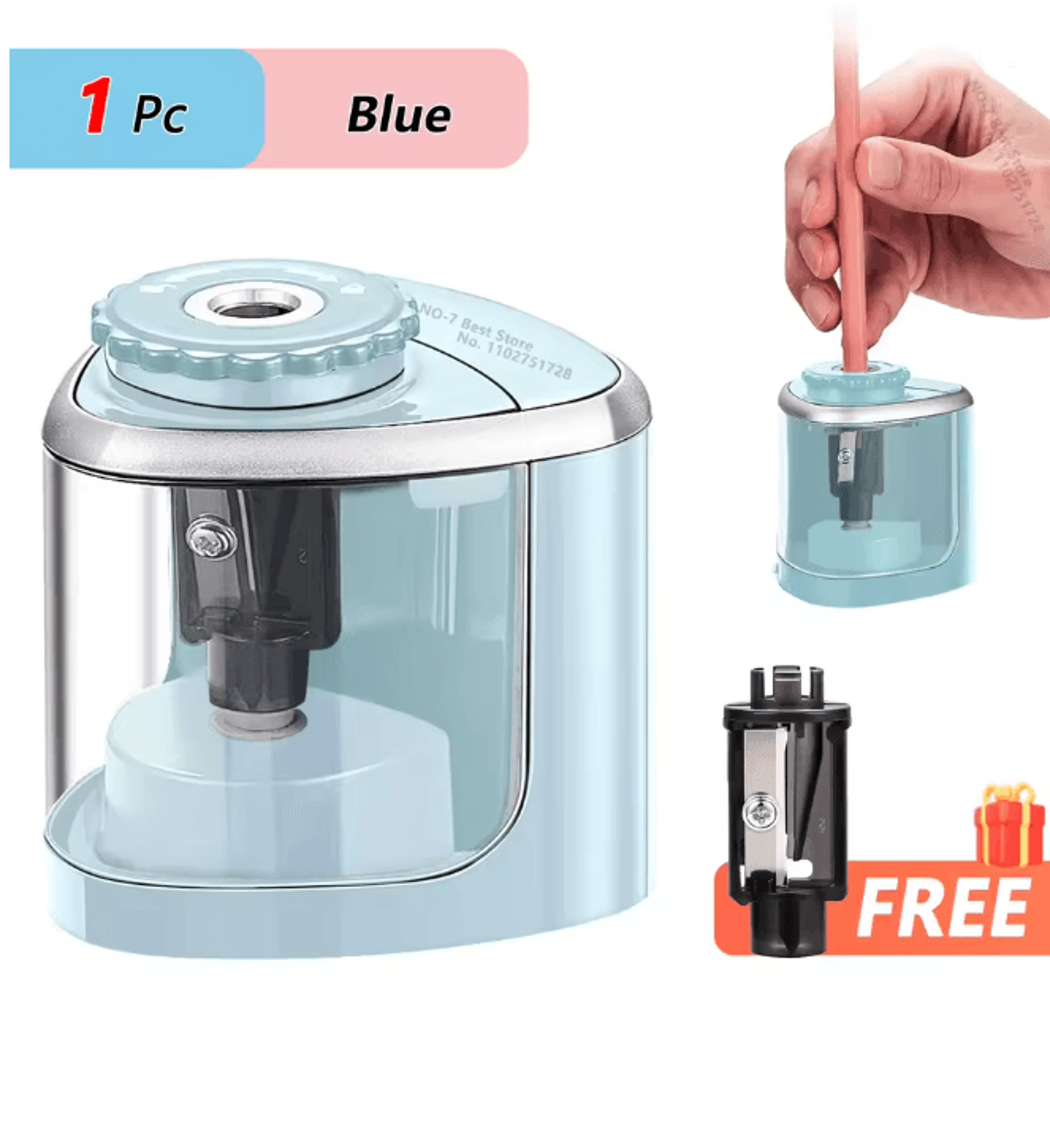 TENWIN Electric Pencil Sharpener Portable Desktop Automatic Sharpener For School And Office 3