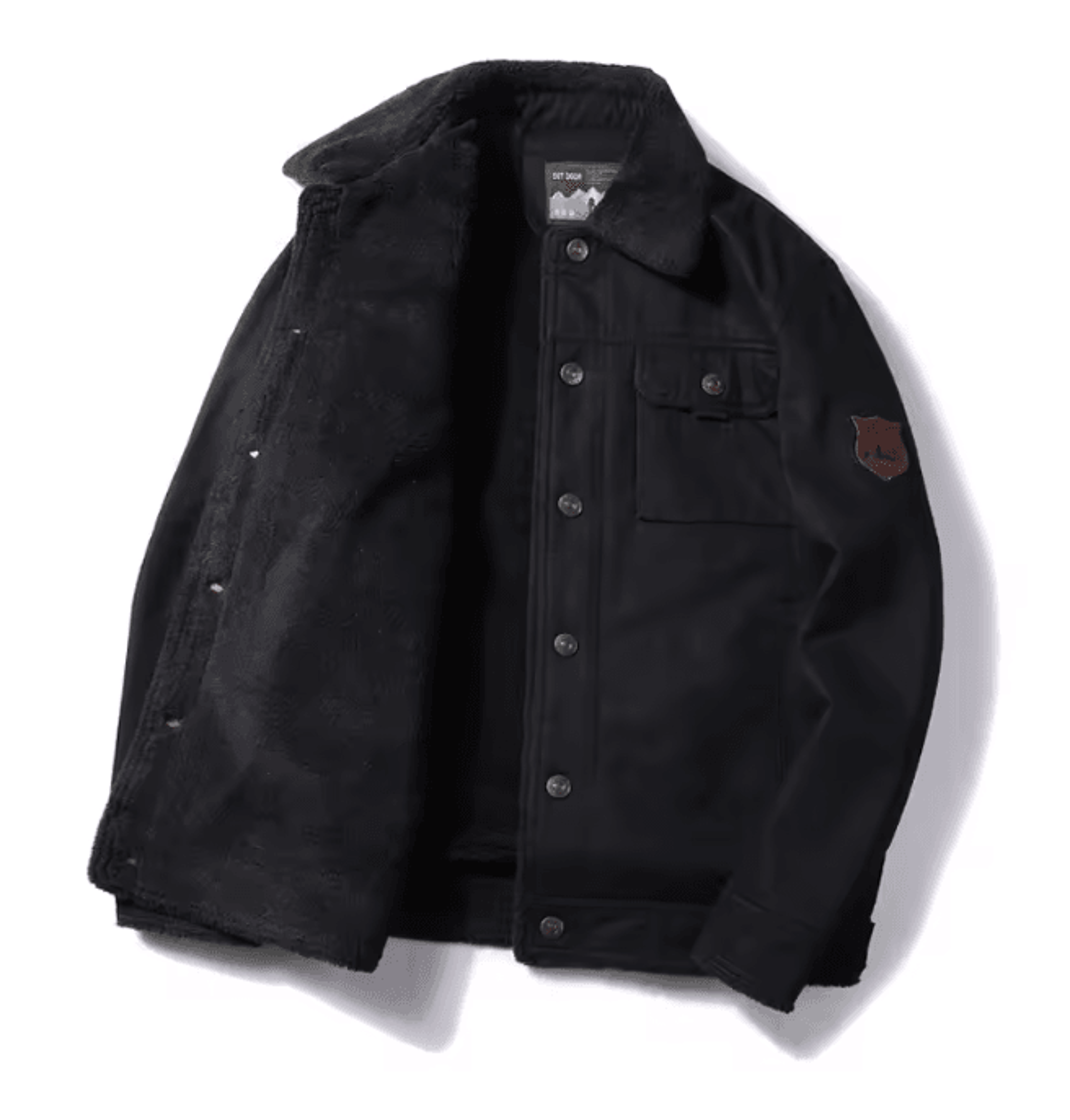 Mens Lamb Wool Jacket Thick Military Style Winter Coat Plus Size 4