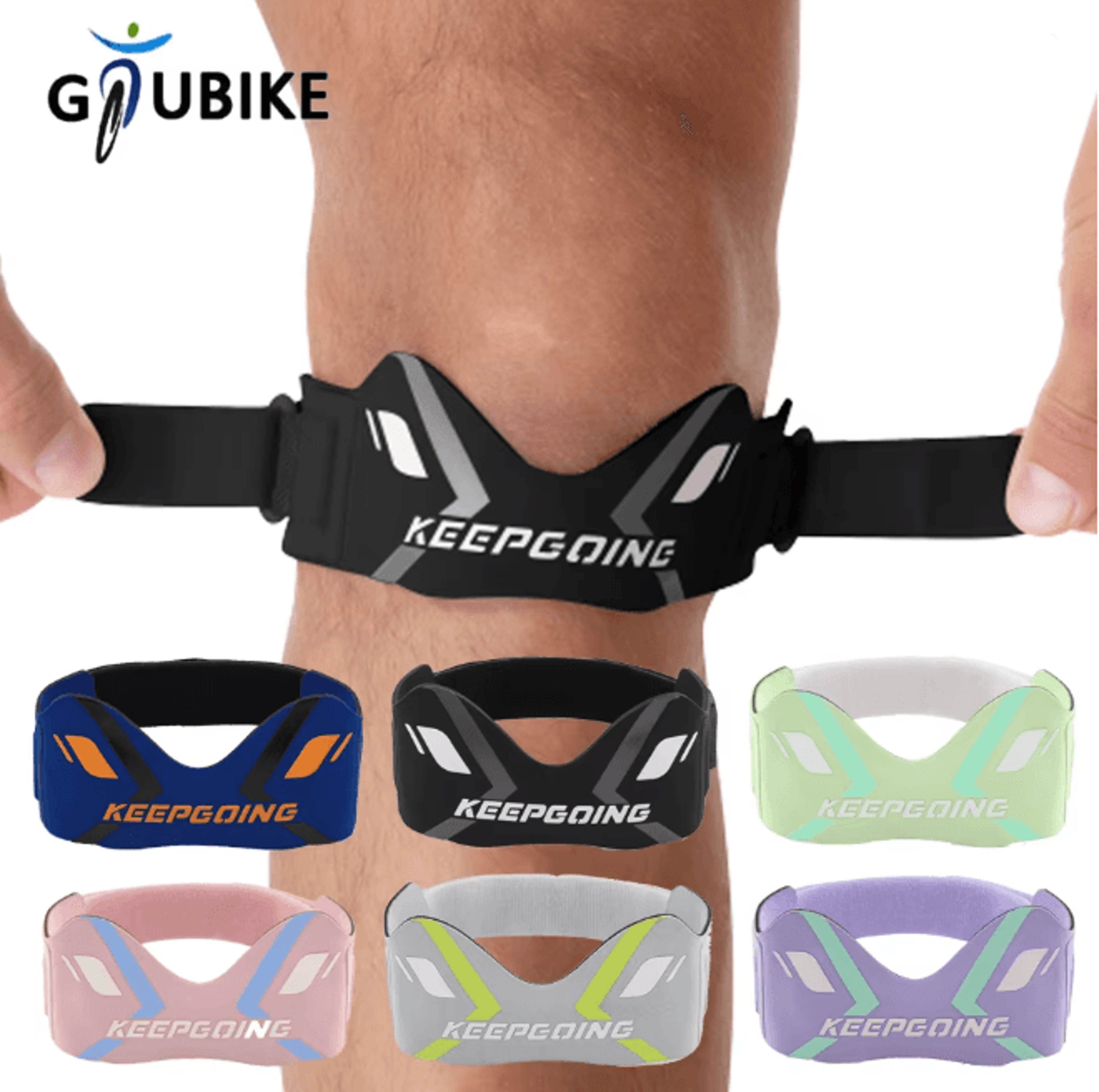 GTUBIKE Adjustable Patella Knee Band With Compression Pad Support 0