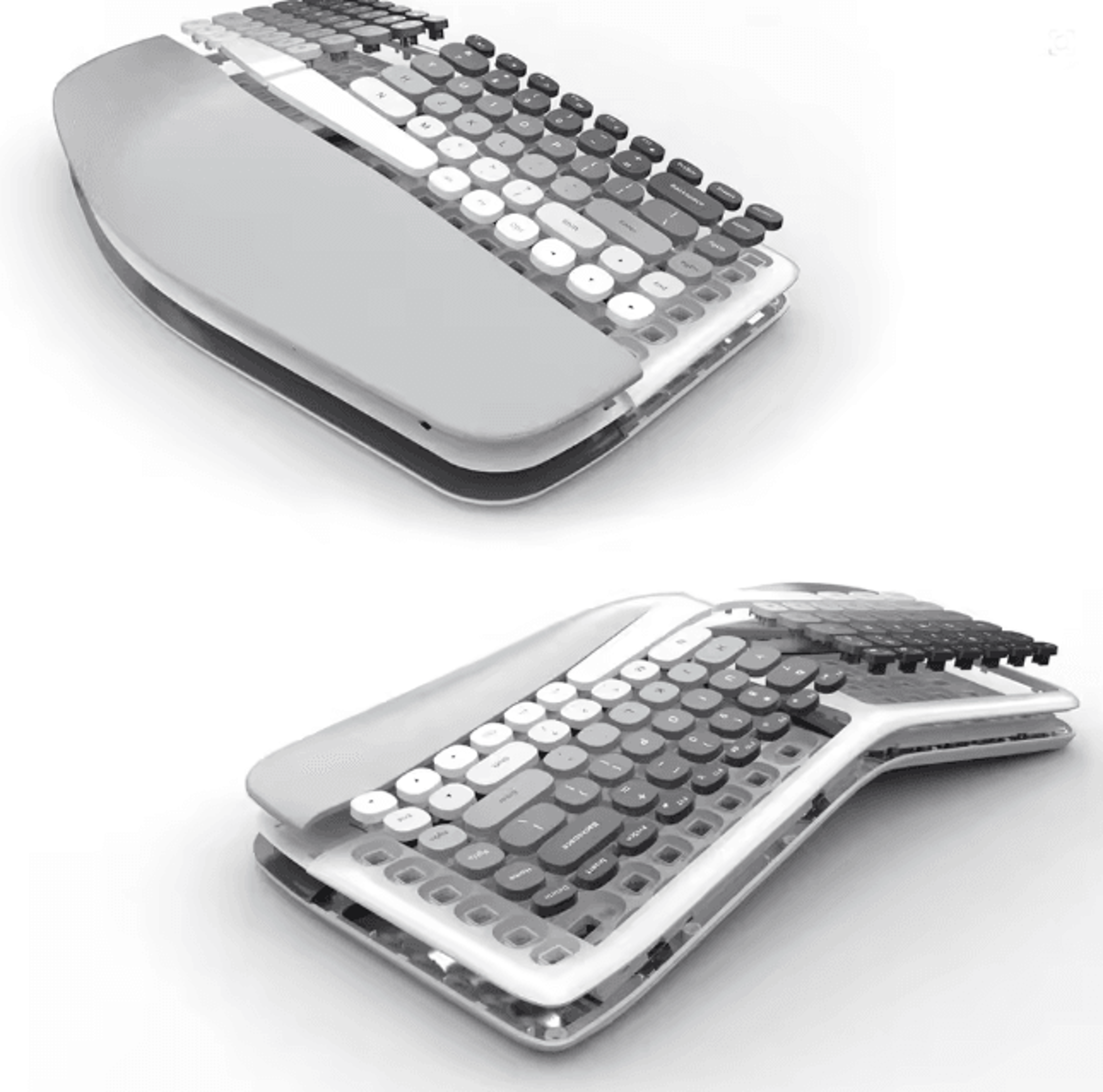 Jomaa Ergonomic Split Keyboard And Wireless Mouse Set With Wrist Rest 1