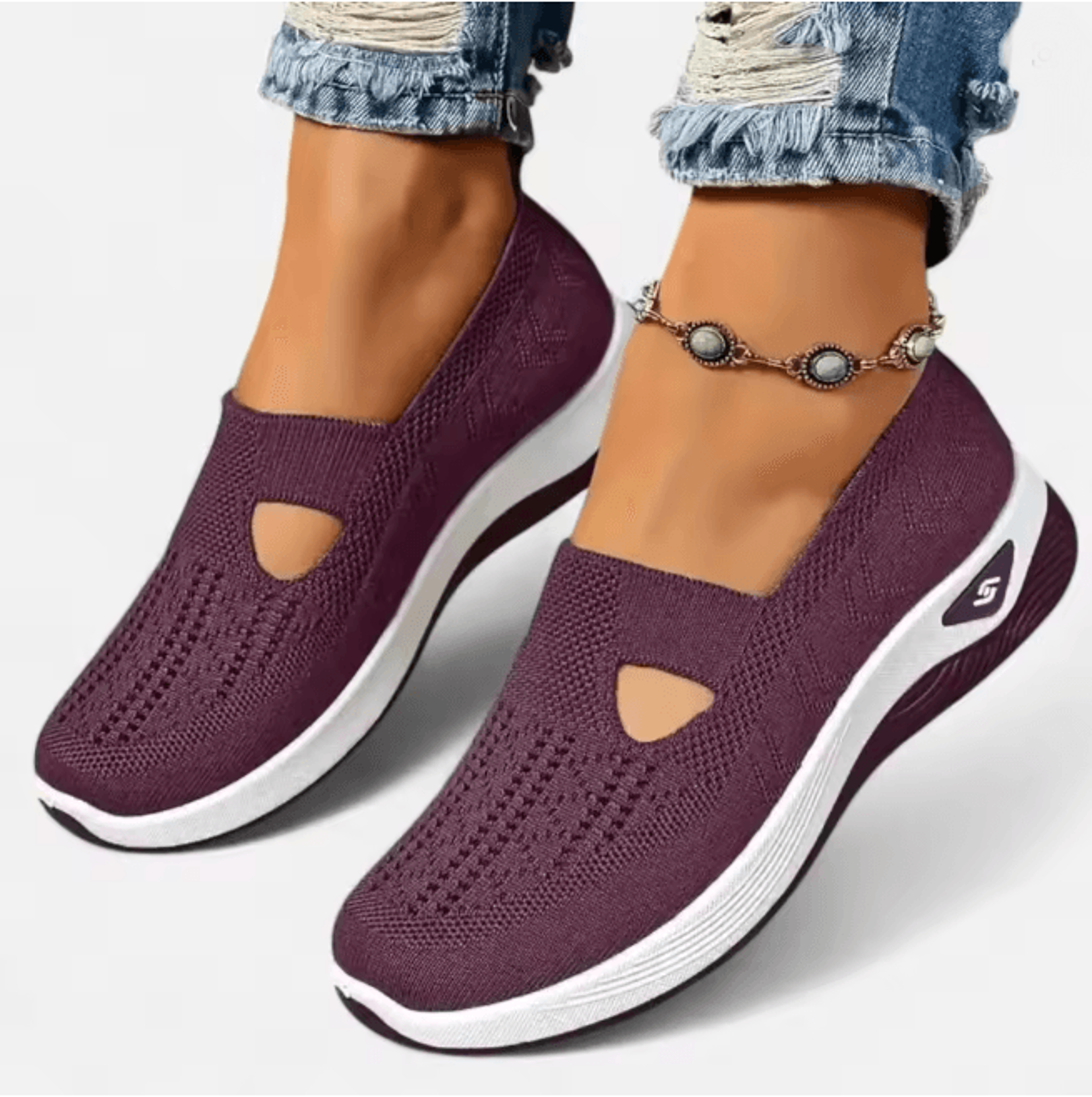 Womens Breathable Mesh Flats Comfortable Slip On Casual Loafers 1