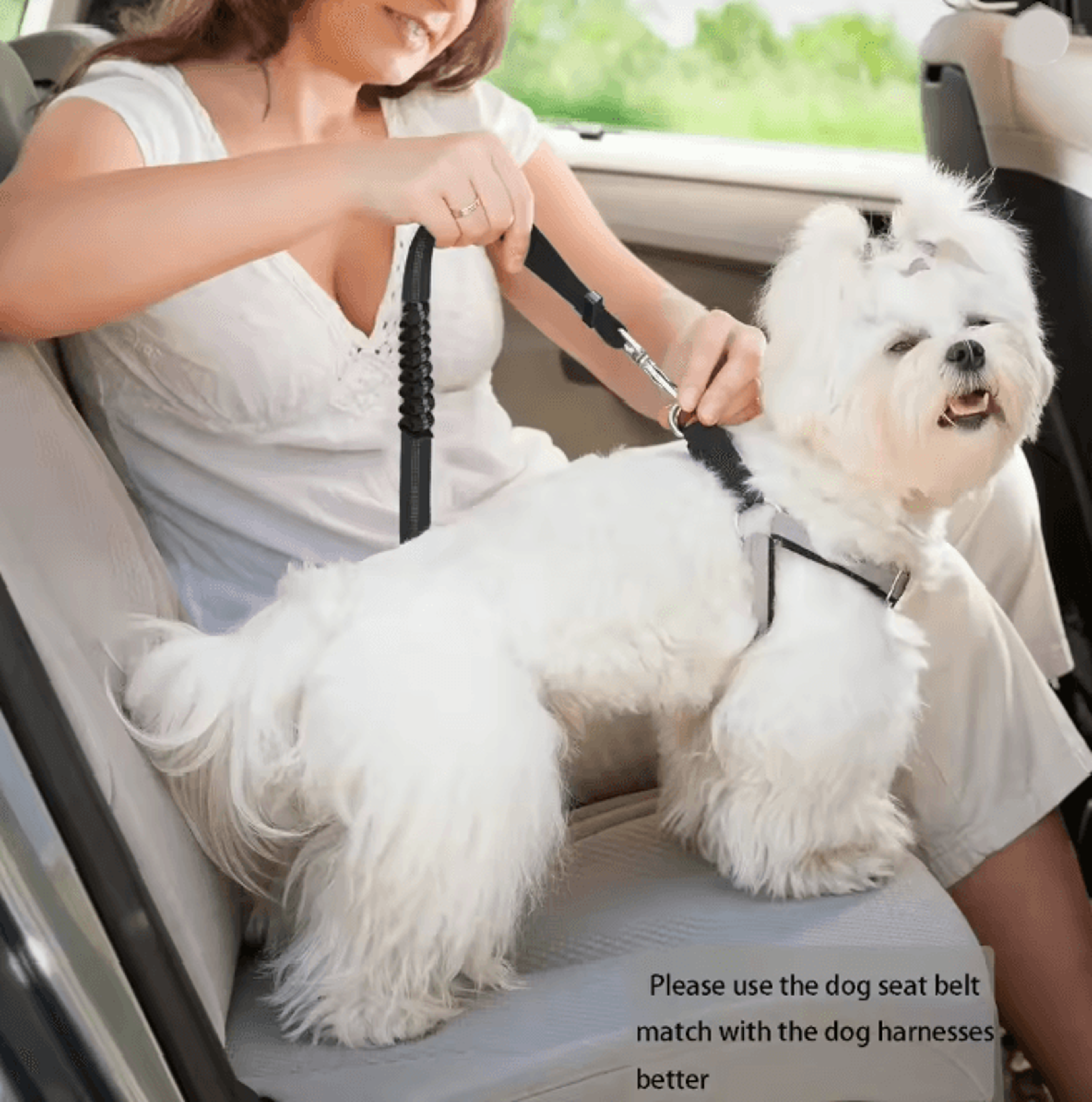 Heavy Duty Adjustable Dog Car Seat Belt Safety Leash For Secure Travel 3