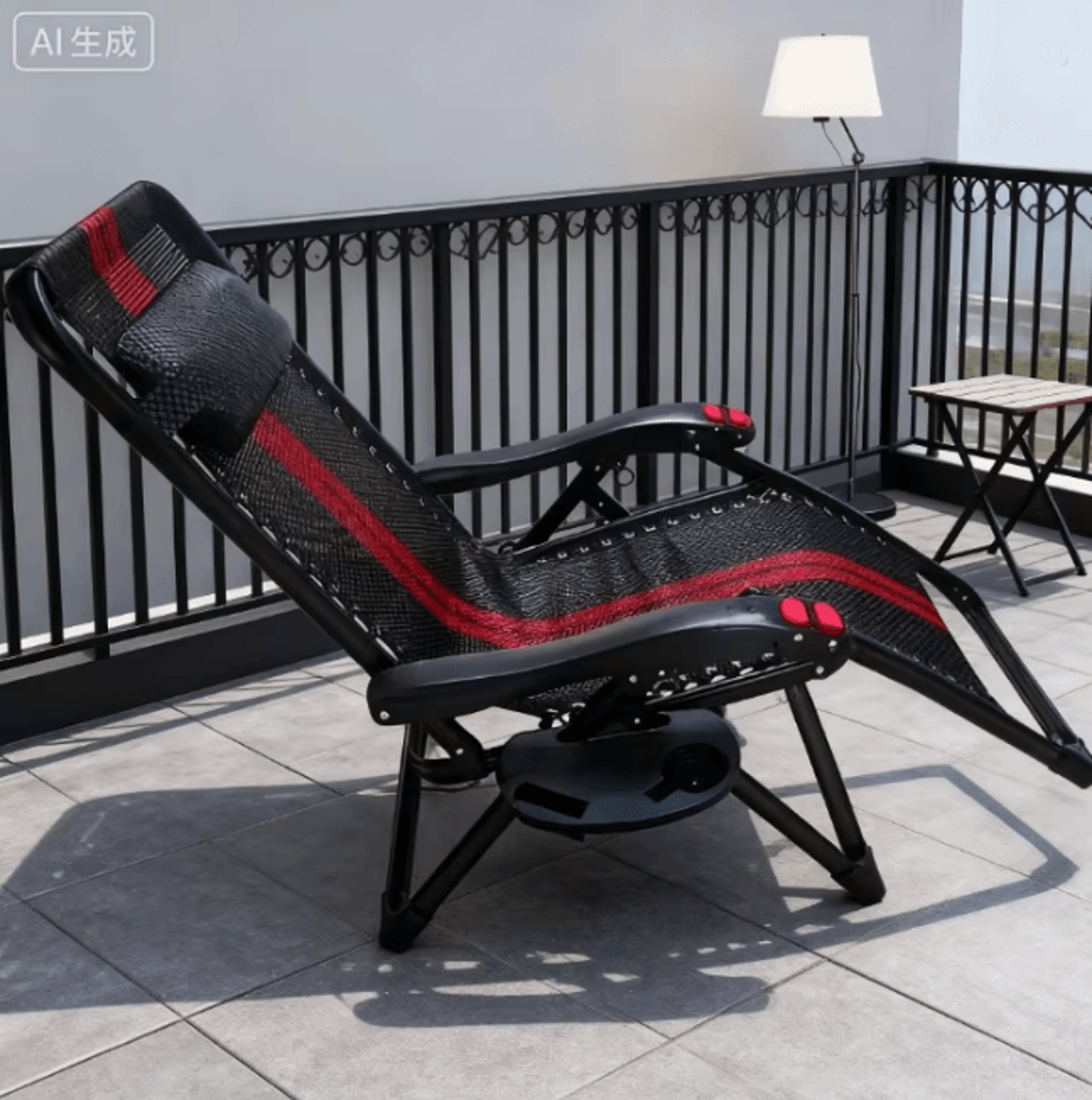 Durable Folding Chair Side Table Attachment With Cup Holder And Snack Tray 0