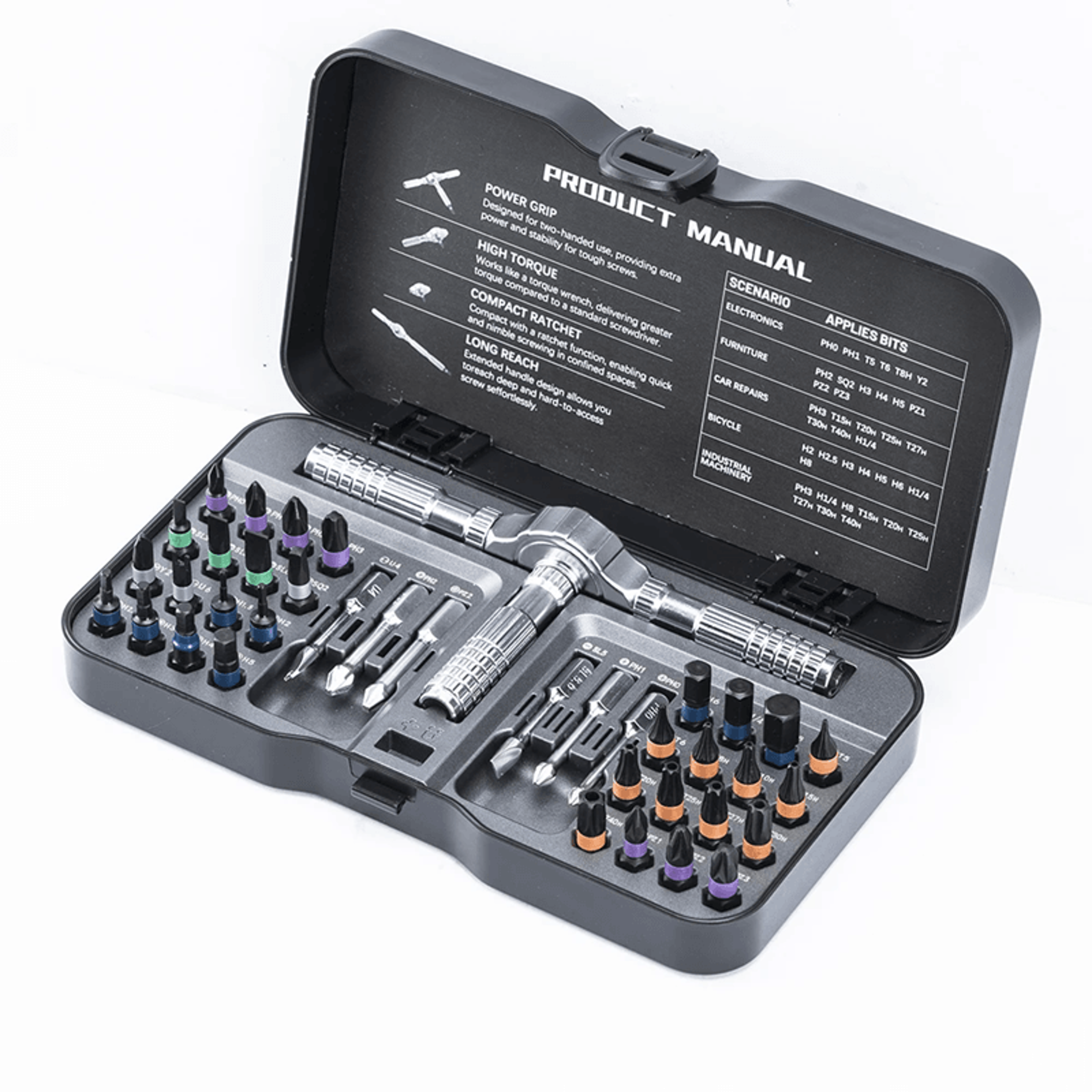 40 in 1 precision ratchet screwdriver set with magnetic bits mini repair tool kit