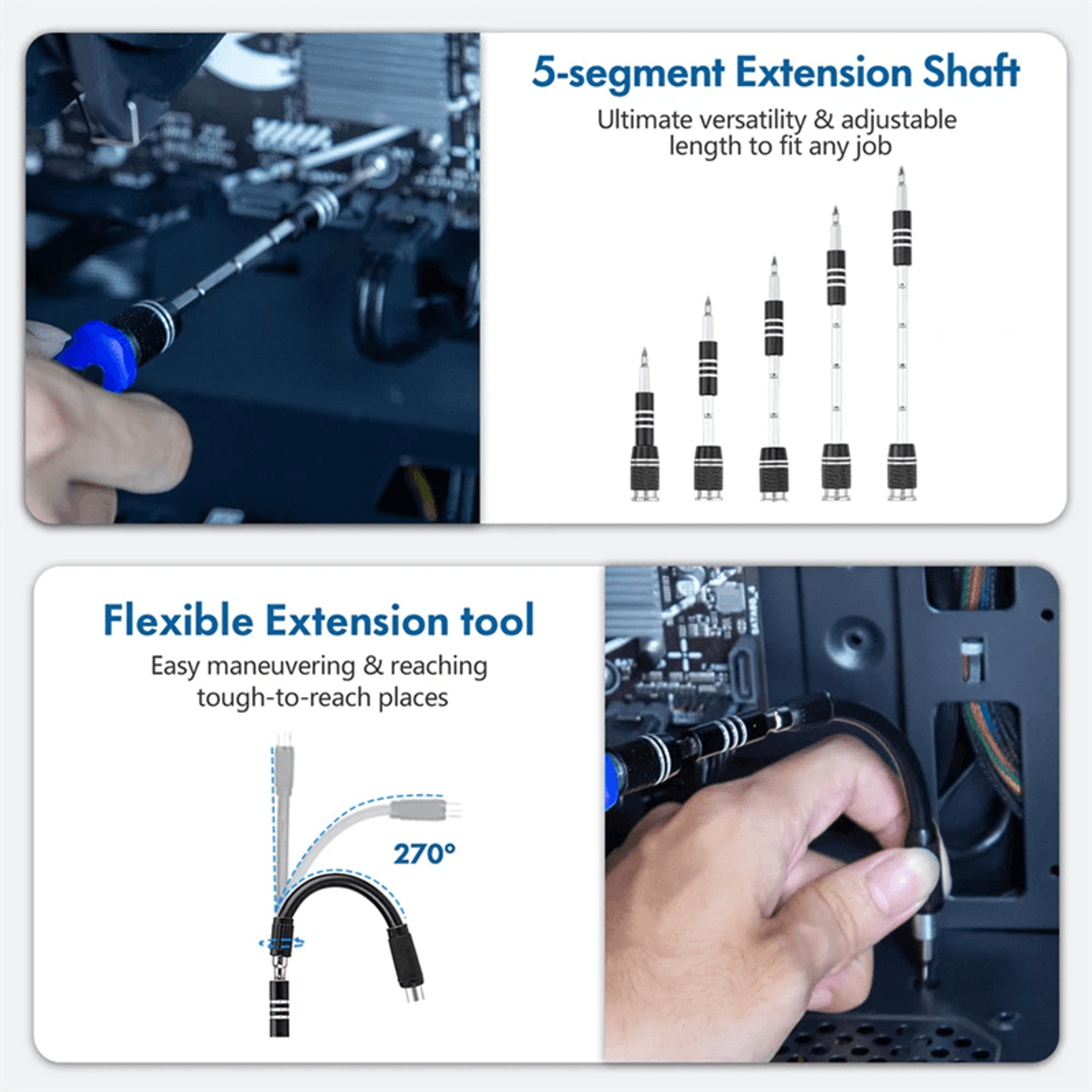 62 In 1 Precision Screwdriver Set Magnetic Repair Tool Kit With Flexible Shaft 2