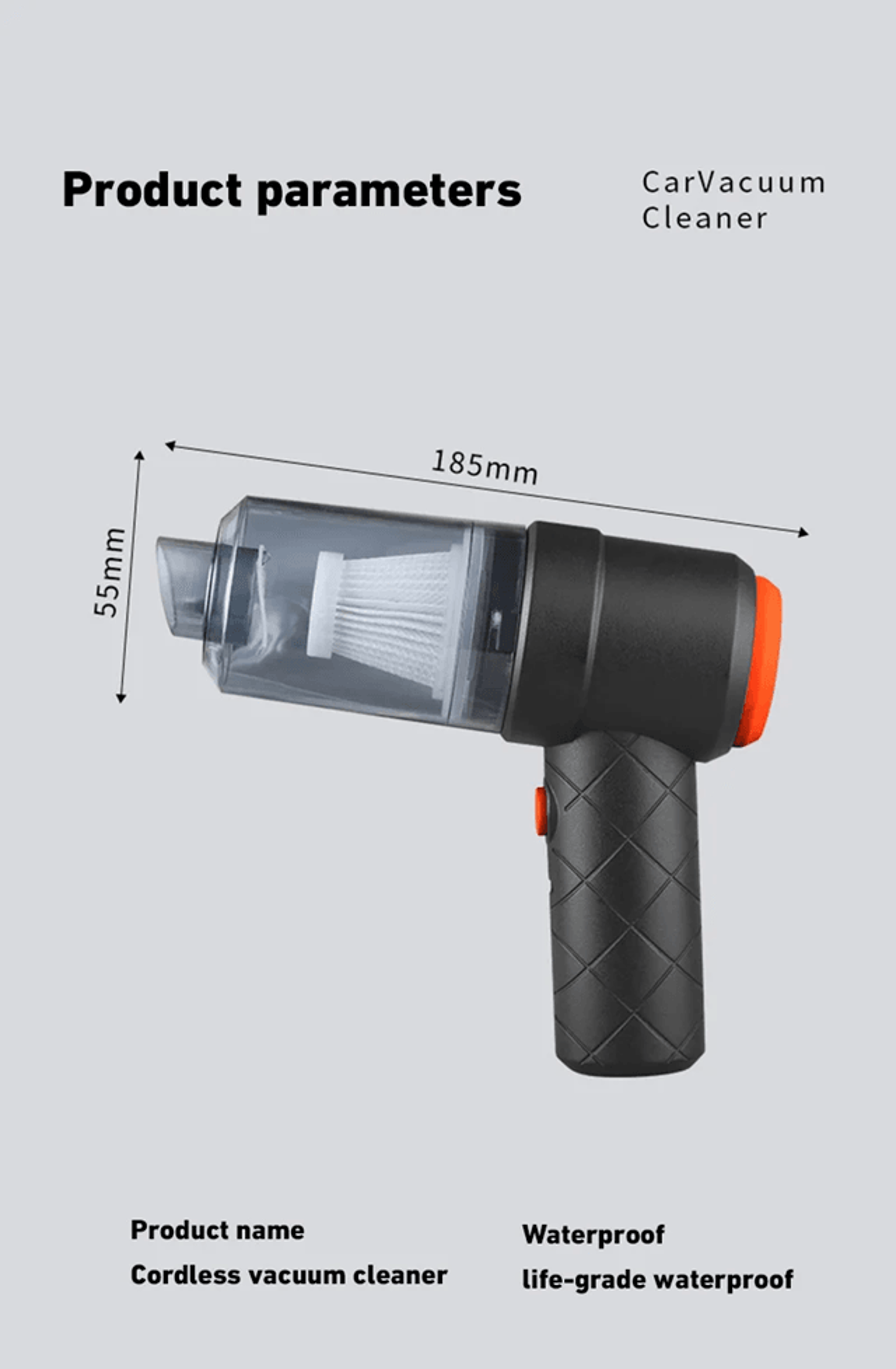 ProPower Wireless Car Vacuum Cleaner Portable High Suction 4