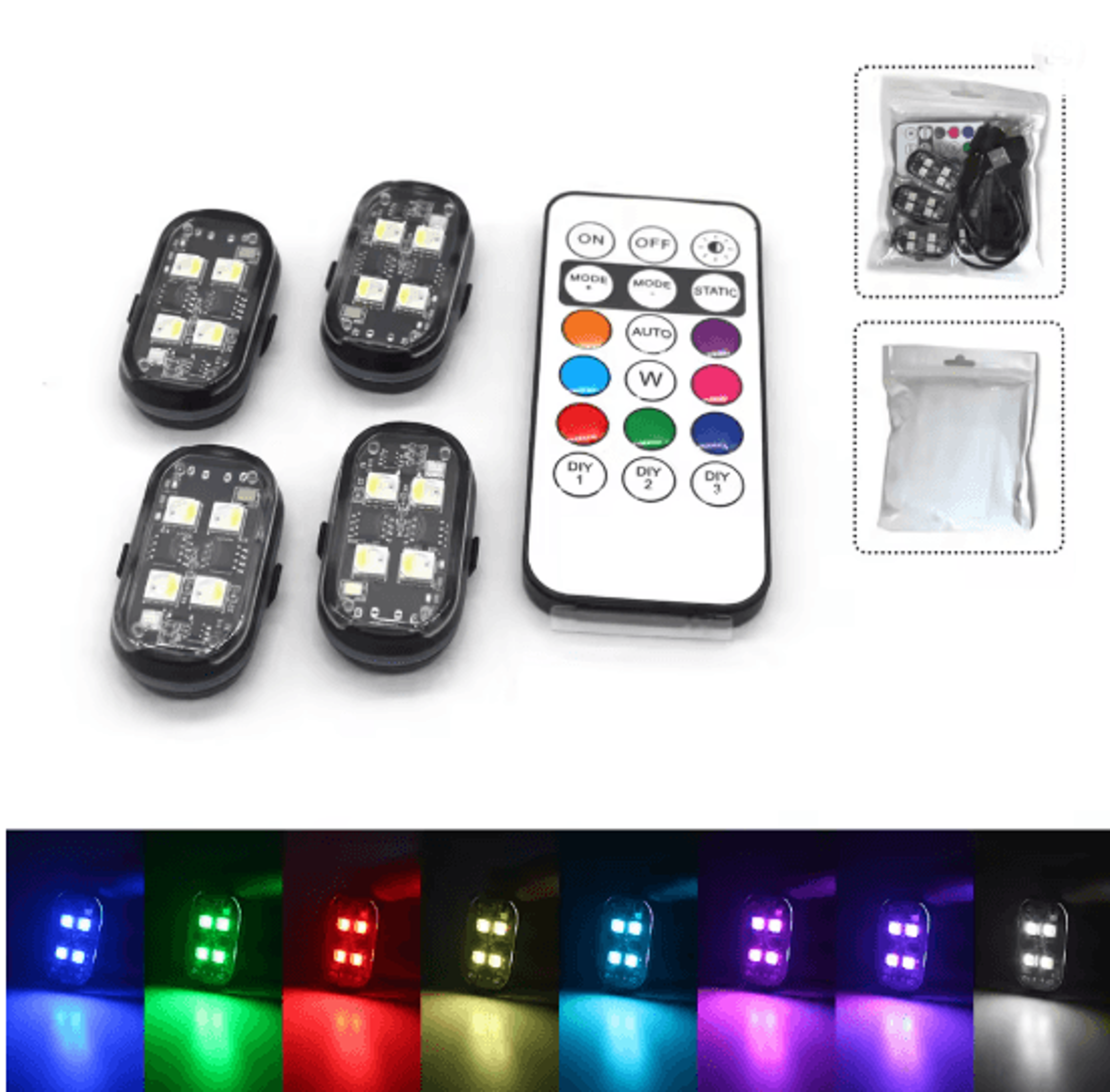 GlowGuard Wireless LED Strobe Car Warning Lights 3
