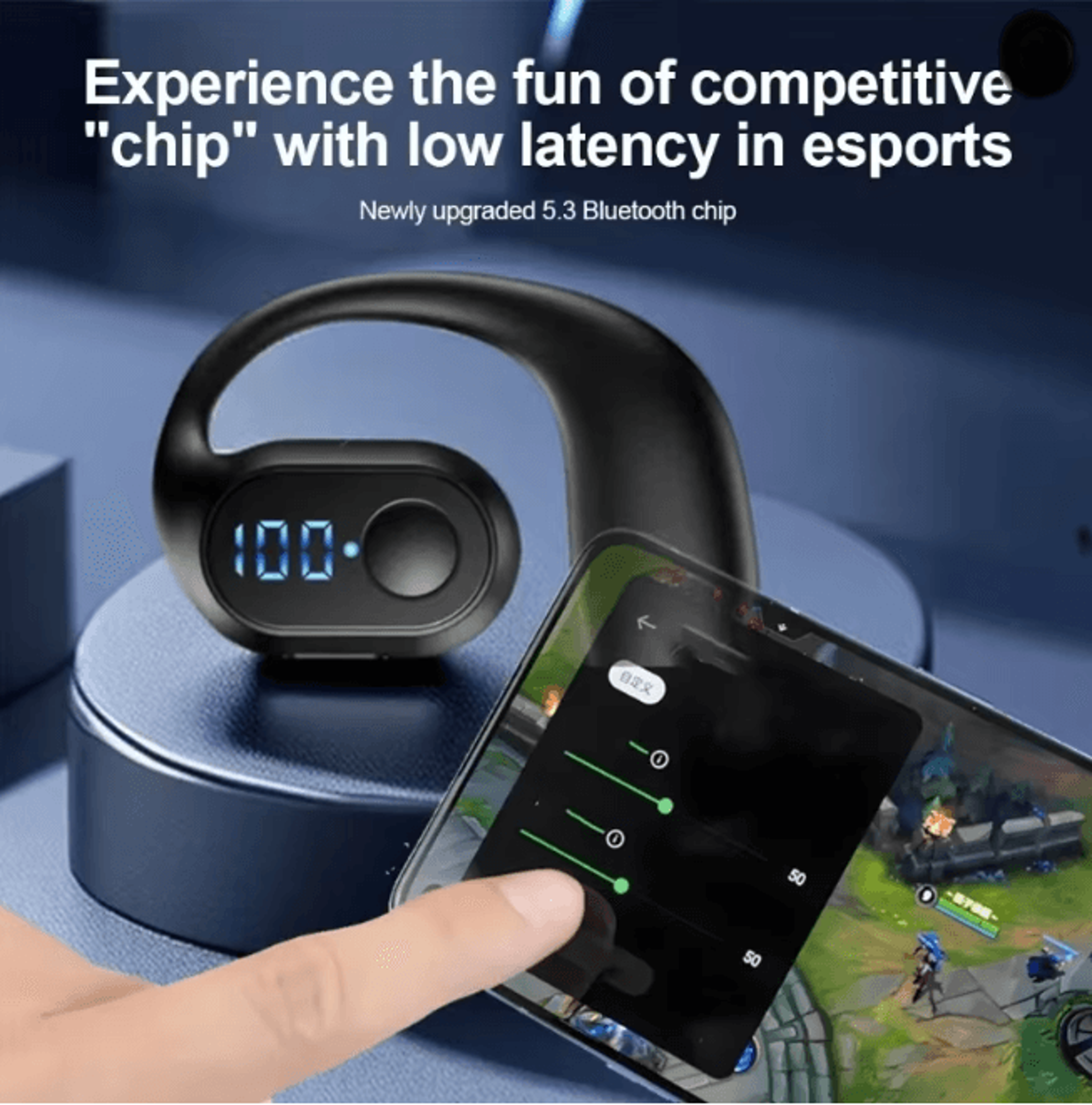 Bluetooth 53 Ear Hook Wireless Sports Earbuds HiFi Stereo Headphones 1