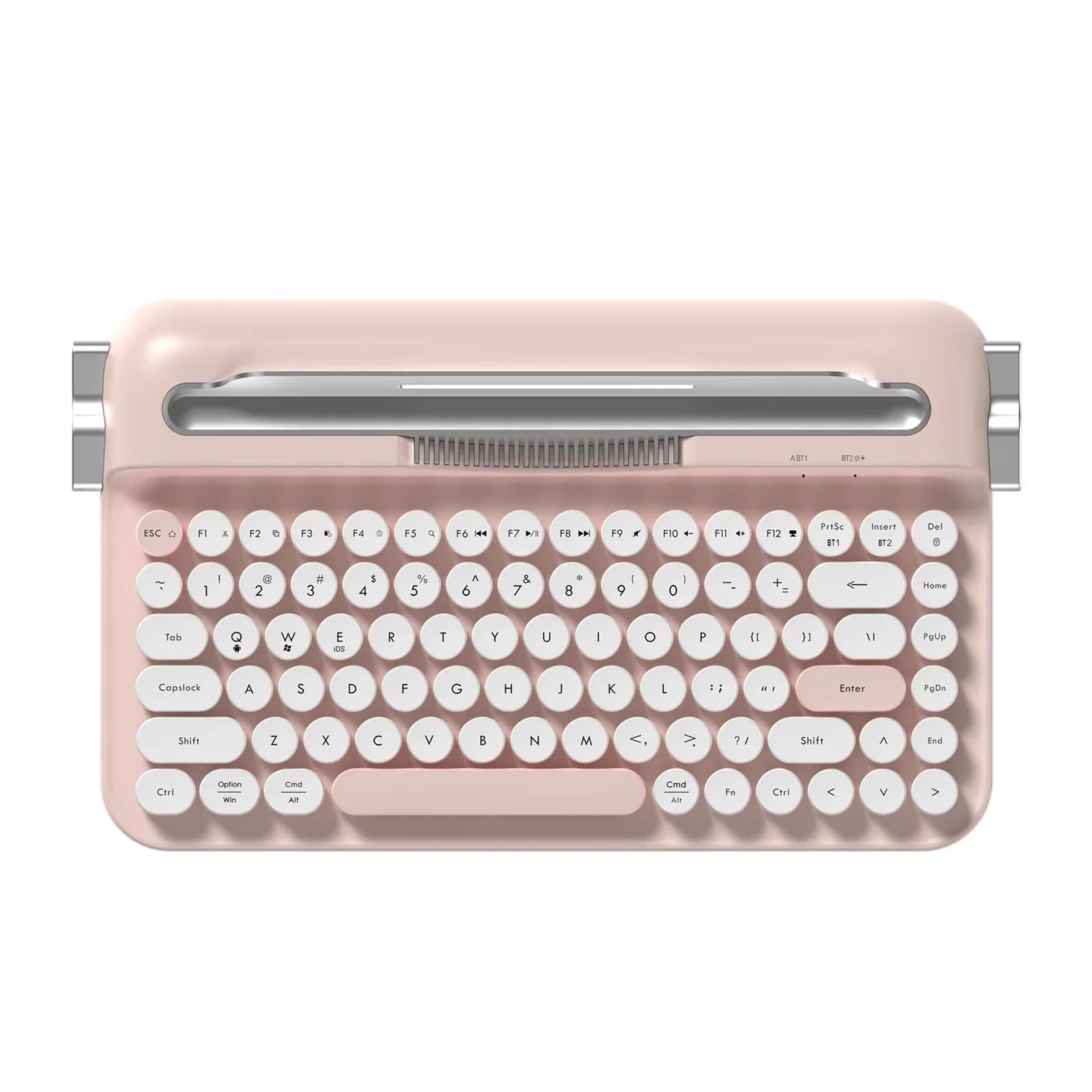 Retro Wireless Typewriter Keyboard With Round Keycaps 0
