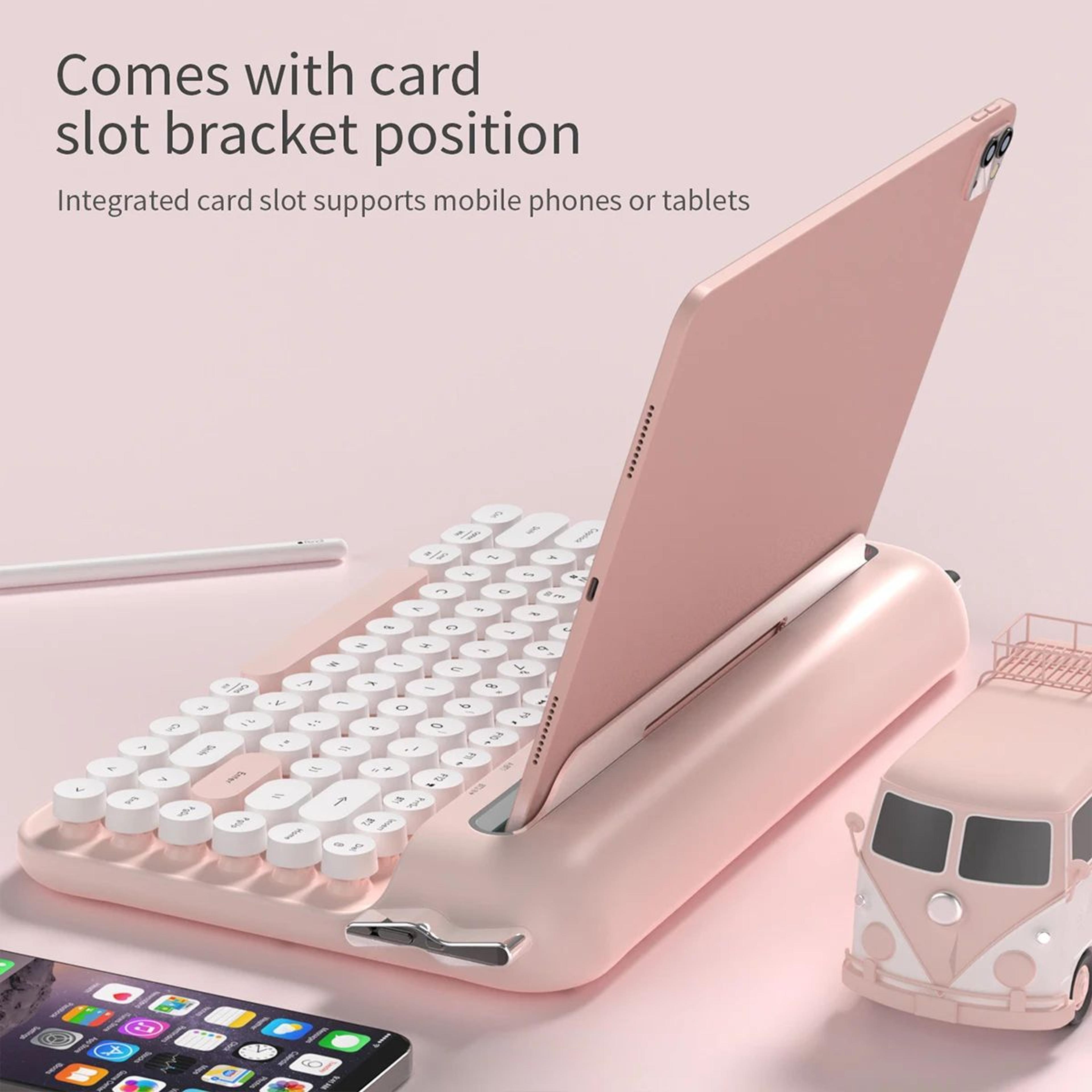 Retro Wireless Typewriter Keyboard With Round Keycaps 4