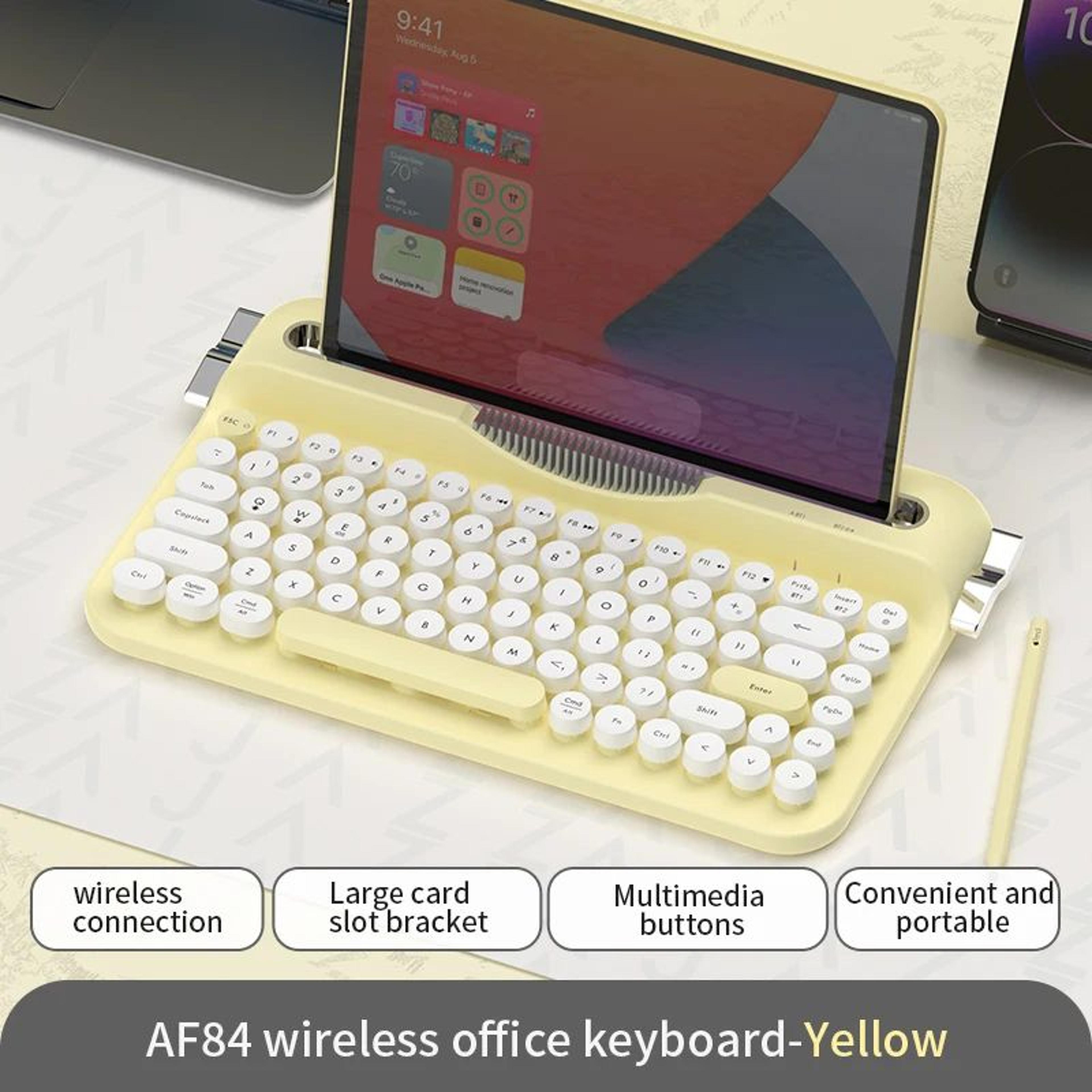 Retro Wireless Typewriter Keyboard With Round Keycaps 6