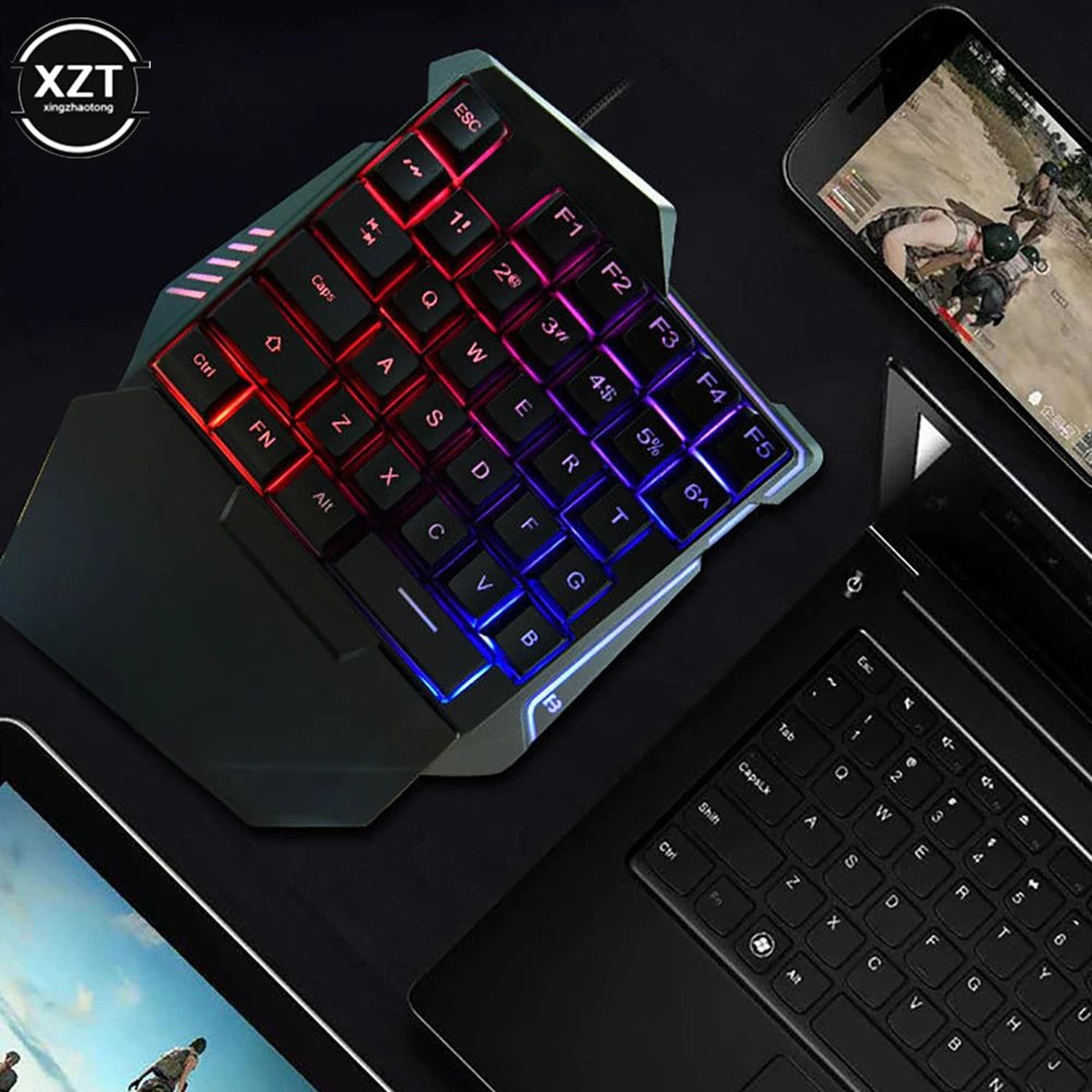 Portable One Handed Gaming Keyboard Mini USB Gaming Keypad For PC 4