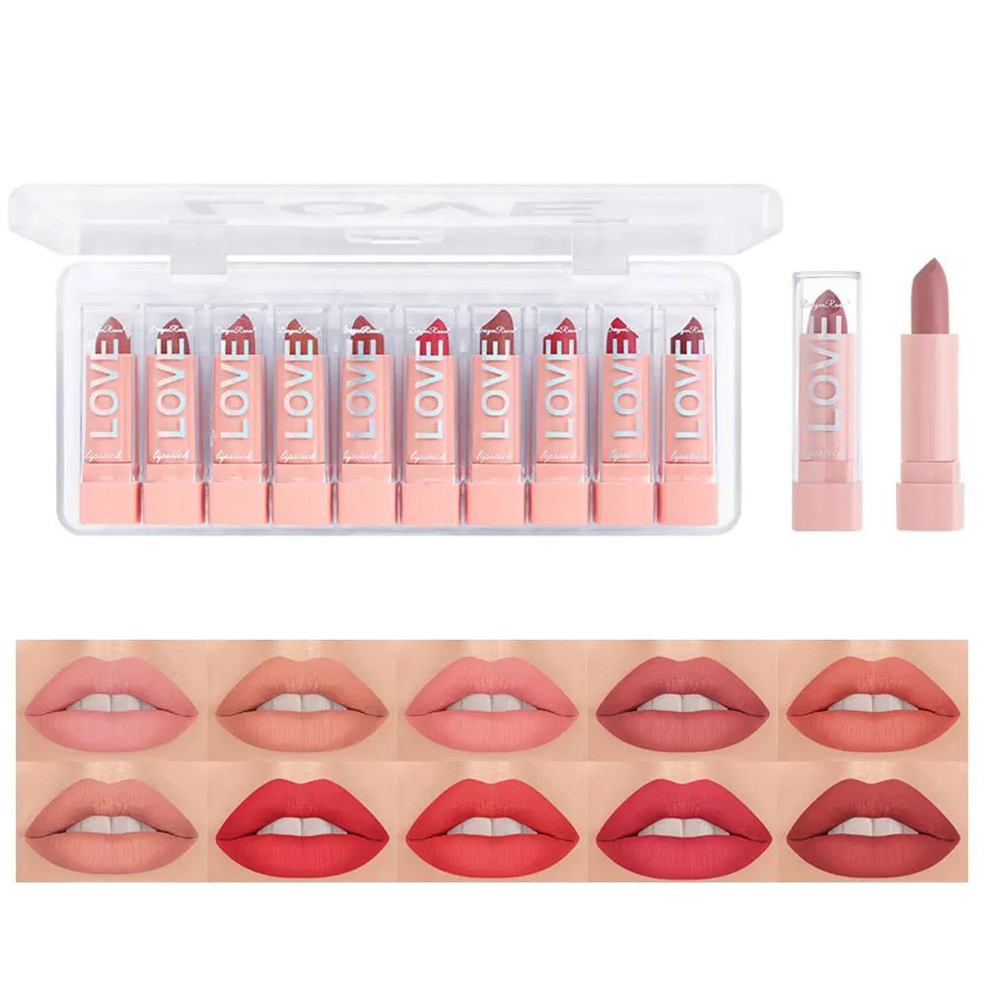 10 Piece Matte Lipstick Set Long Lasting Lipstick Kit With Lip Liner 6