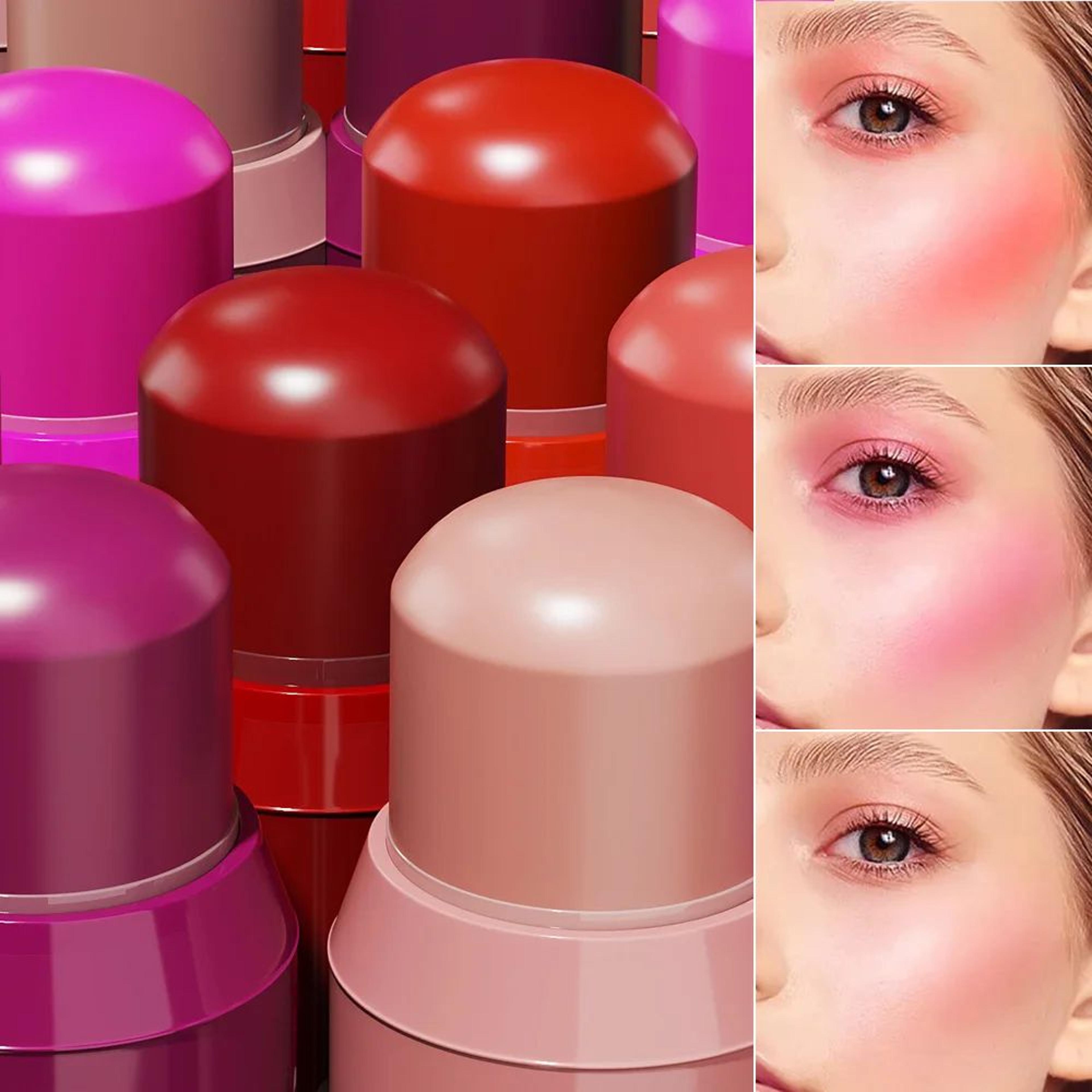 6color Blush Lipstick Combination Matte Silky Multifunctional Makeup Stick Makes It Easy To Remove  0